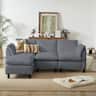 Electra Tech Xpress - Modern L-Shaped Chenille Upholstered Sectional Couch for Living Room, 3 Seater Cloud Sofa with Ottoman - Gray