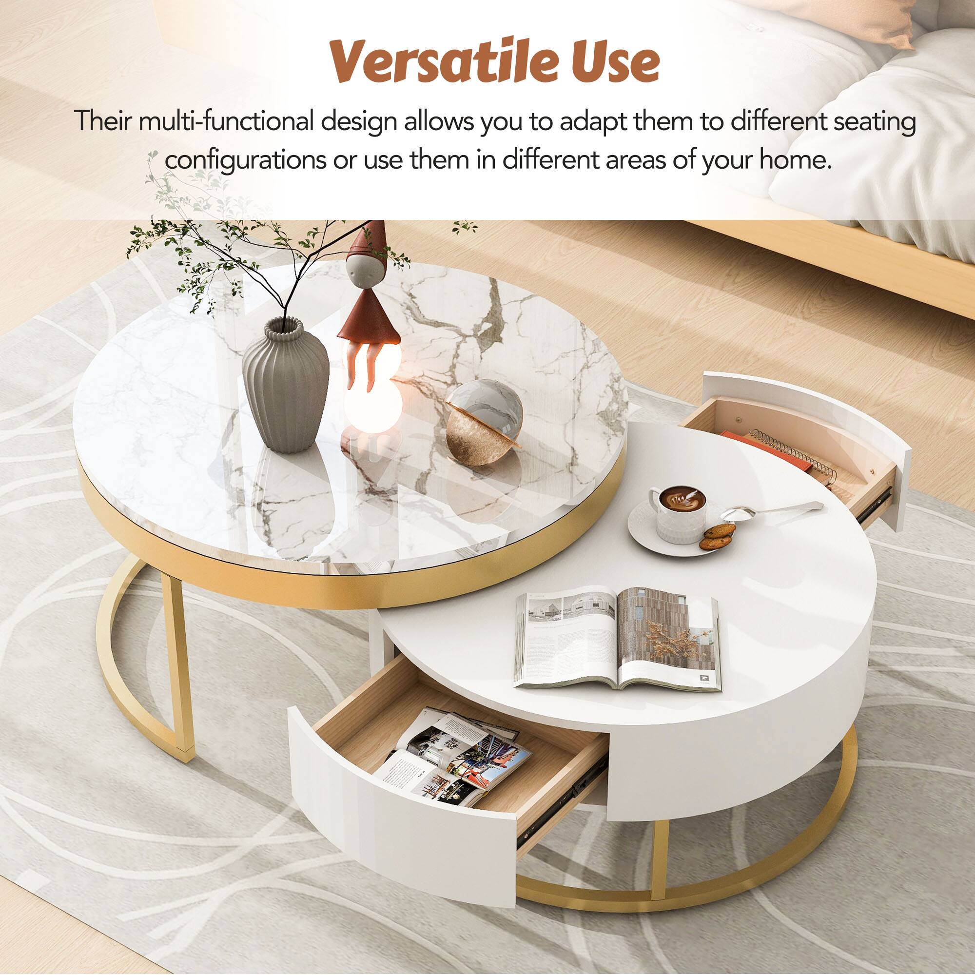 Versatile Use

Their multi-functional design allows you to adapt them to different seating configurations or use them in different areas of your home.