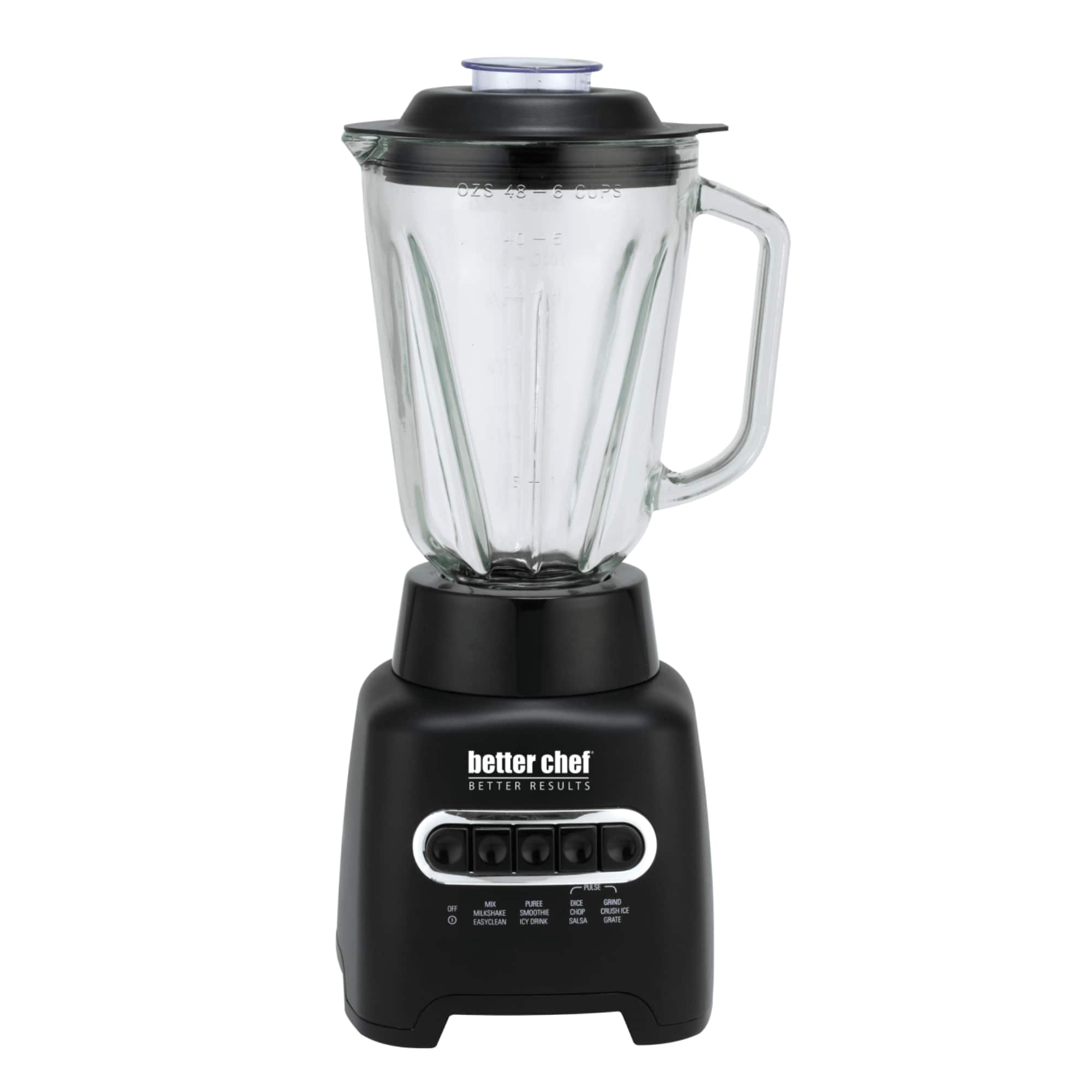Better Chef - 500-Watt Glass Jar Blender - Black