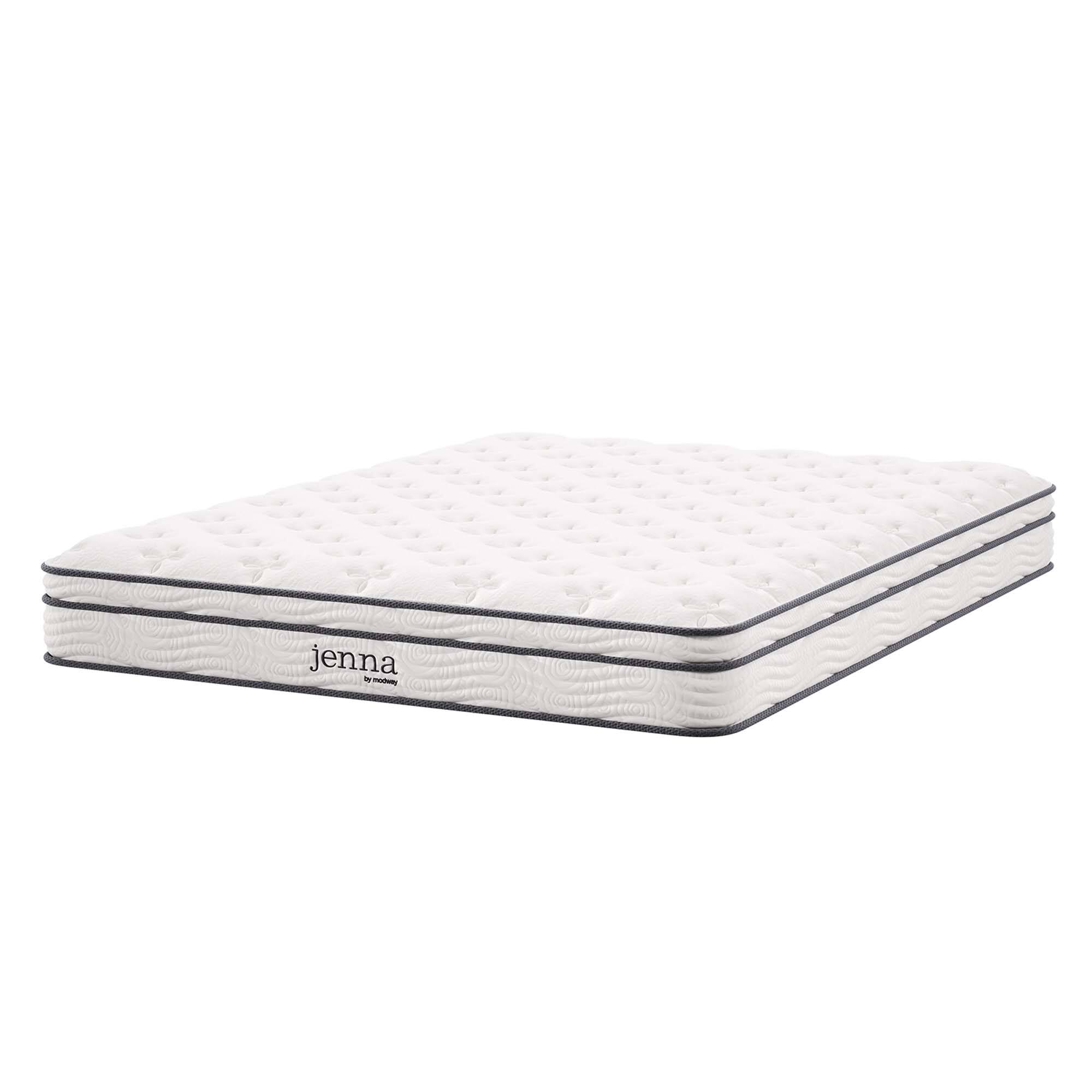 Front. Modway - Jenna 8" Innerspring and Foam Queen Mattress by Modway - White.