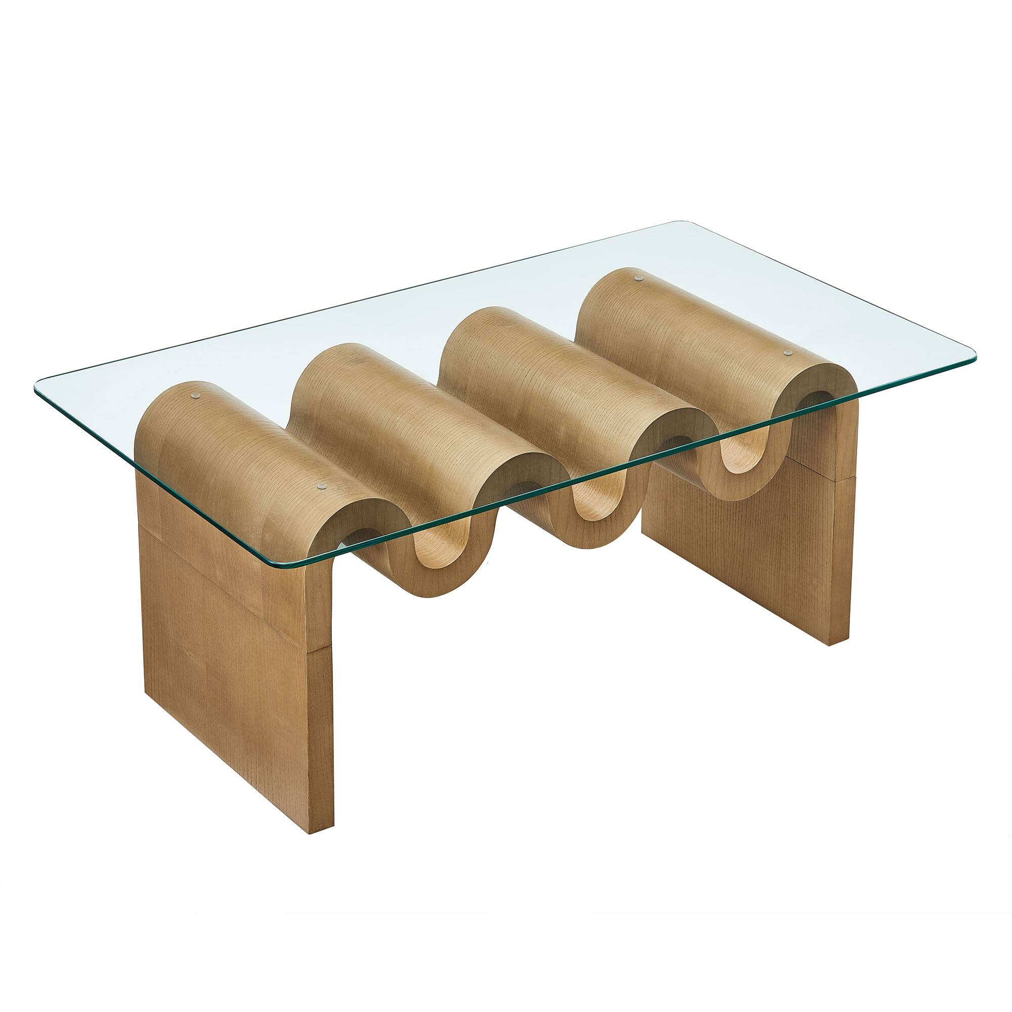 Alt View 5. Modway - Ondine Glass Top Coffee Table by Modway - Natural.