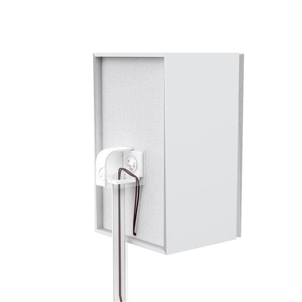 Left. AVF - Steel Speaker Floor Stands with Adjustable Height (Set of 2) - White.