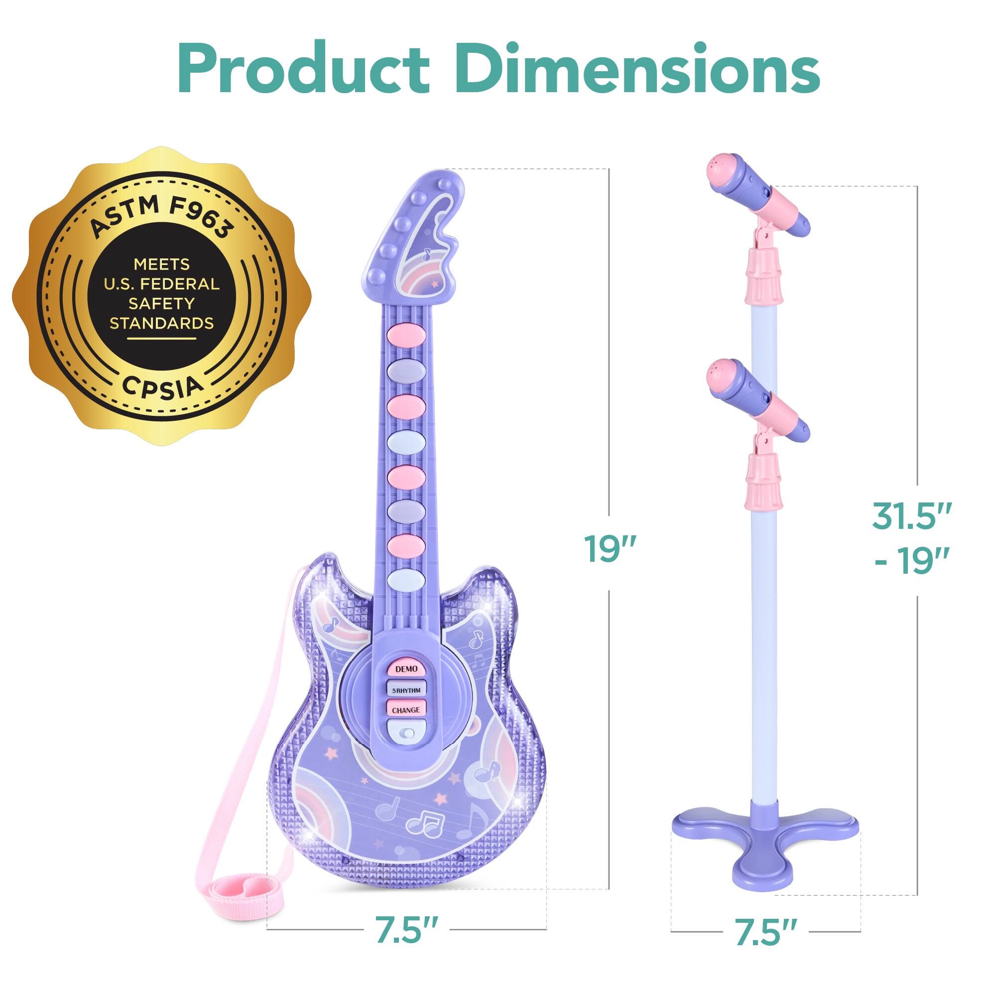 Product Dimensions  
ASTM F963 MEETS U.S. FEDERAL SAFETY STANDARDS CPSIA  
19" x 31.5" - 19" x 7.5" x 7.5"