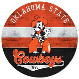 Jardine - Oklahoma State Cowboys 20'' x 20'' Retro Logo Circle Sign - Orange