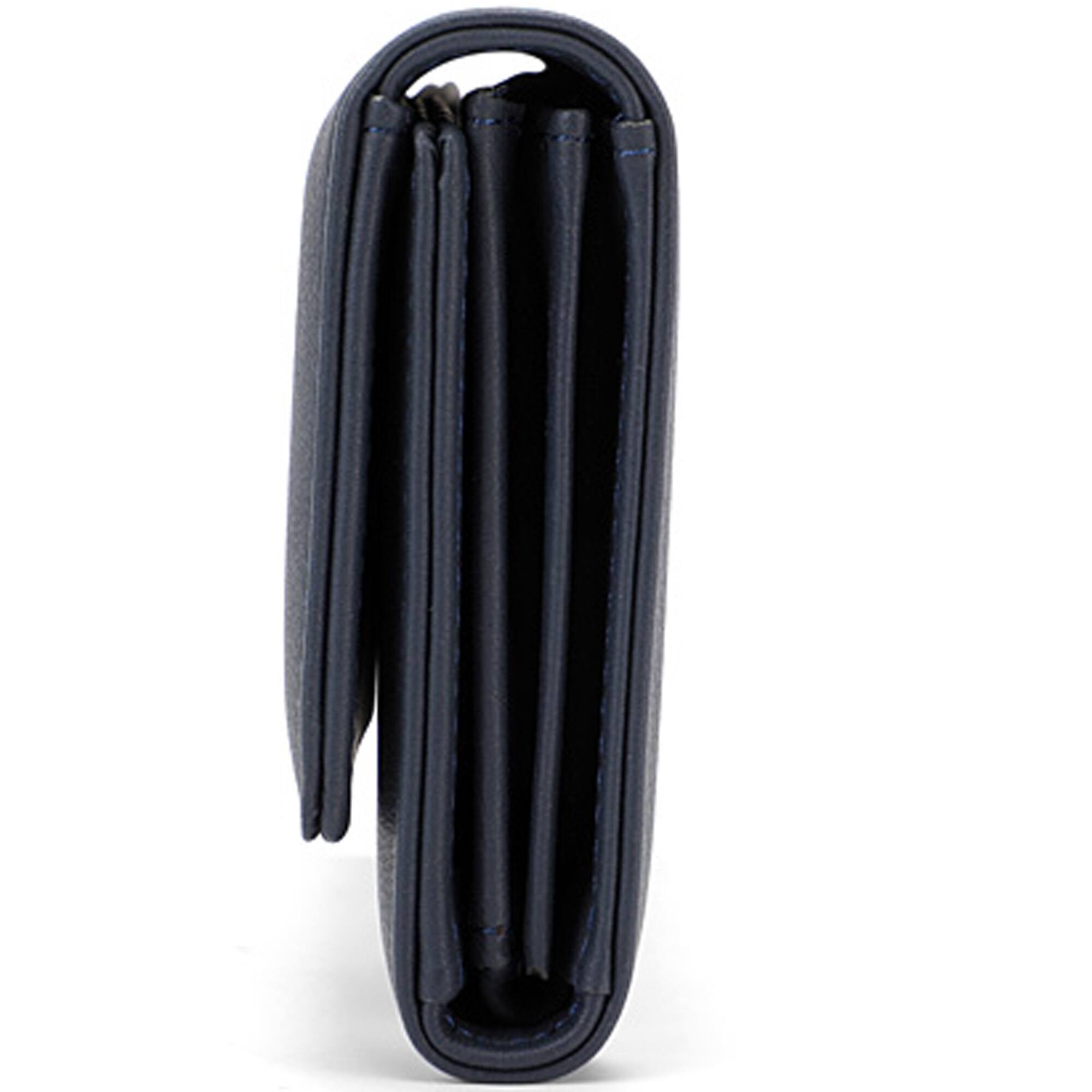 Angle. Champs - Iconic Collection Expandable Trifold Wallet - Navy.