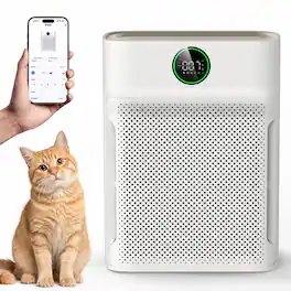 Teendow - Air Purifier for Home Large Room up to 3500 Sq.ft, H13 HEPA Filter with PM2.5 Display, Smart Air Purifier with 3stages - White