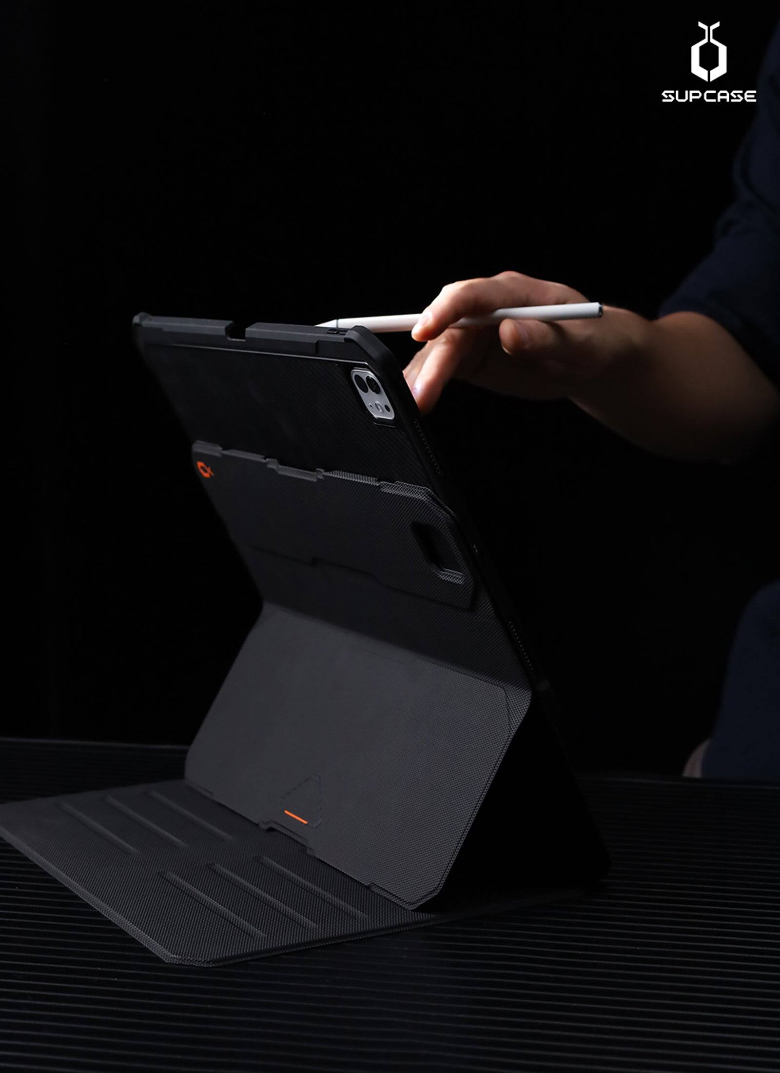 Alt View 2. SUPCASE - UB Shield Protective Case with Pencil Holder for iPad Pro 13 Inch (M5/M4) (2025/2024) - Black.