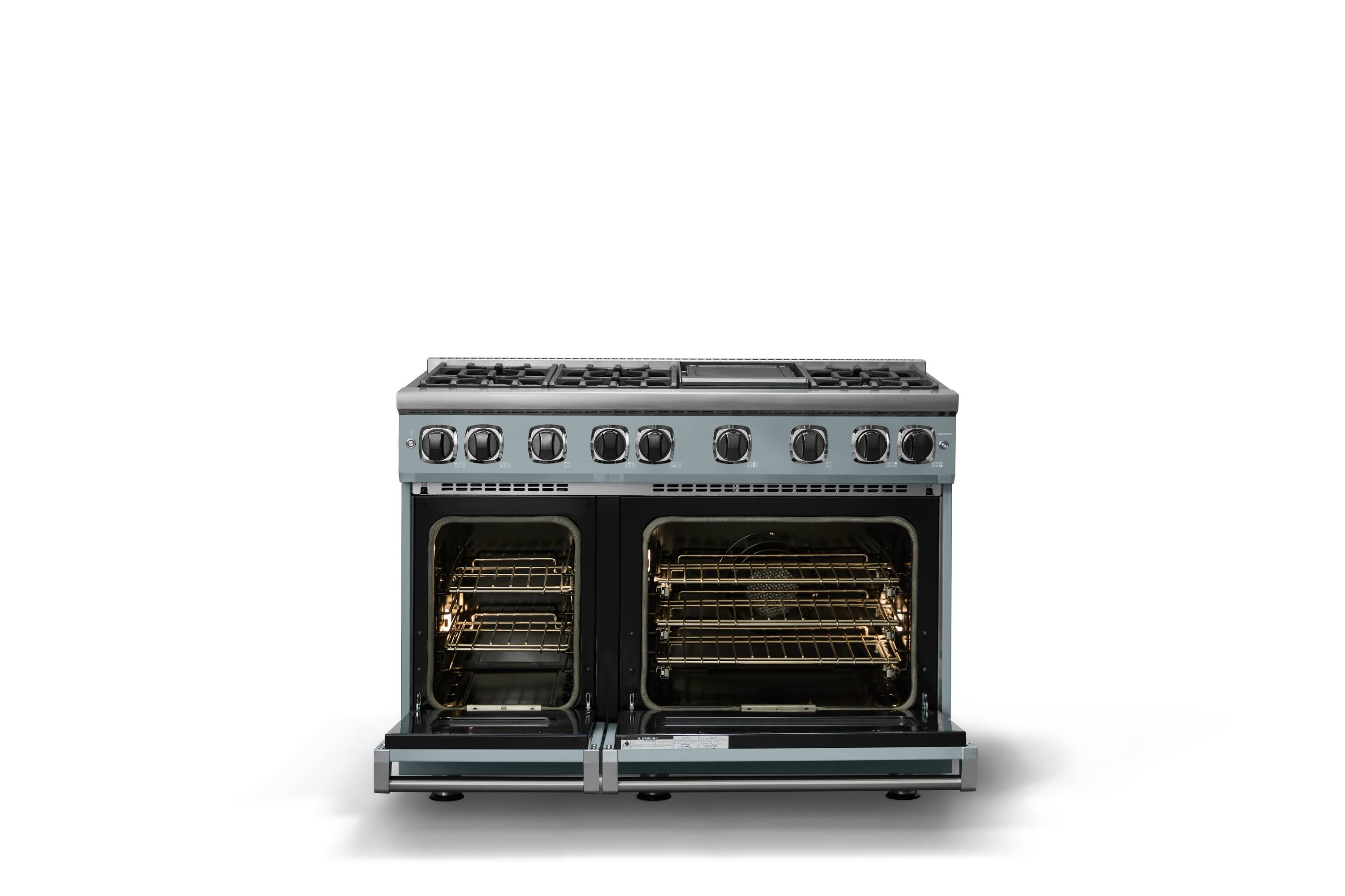 Alt View 2. Viking - 48"W. 7.3 Cu. Ft. Freestanding Sealed 6 Burner Gas Range/Griddle  - November Sky - November Sky.