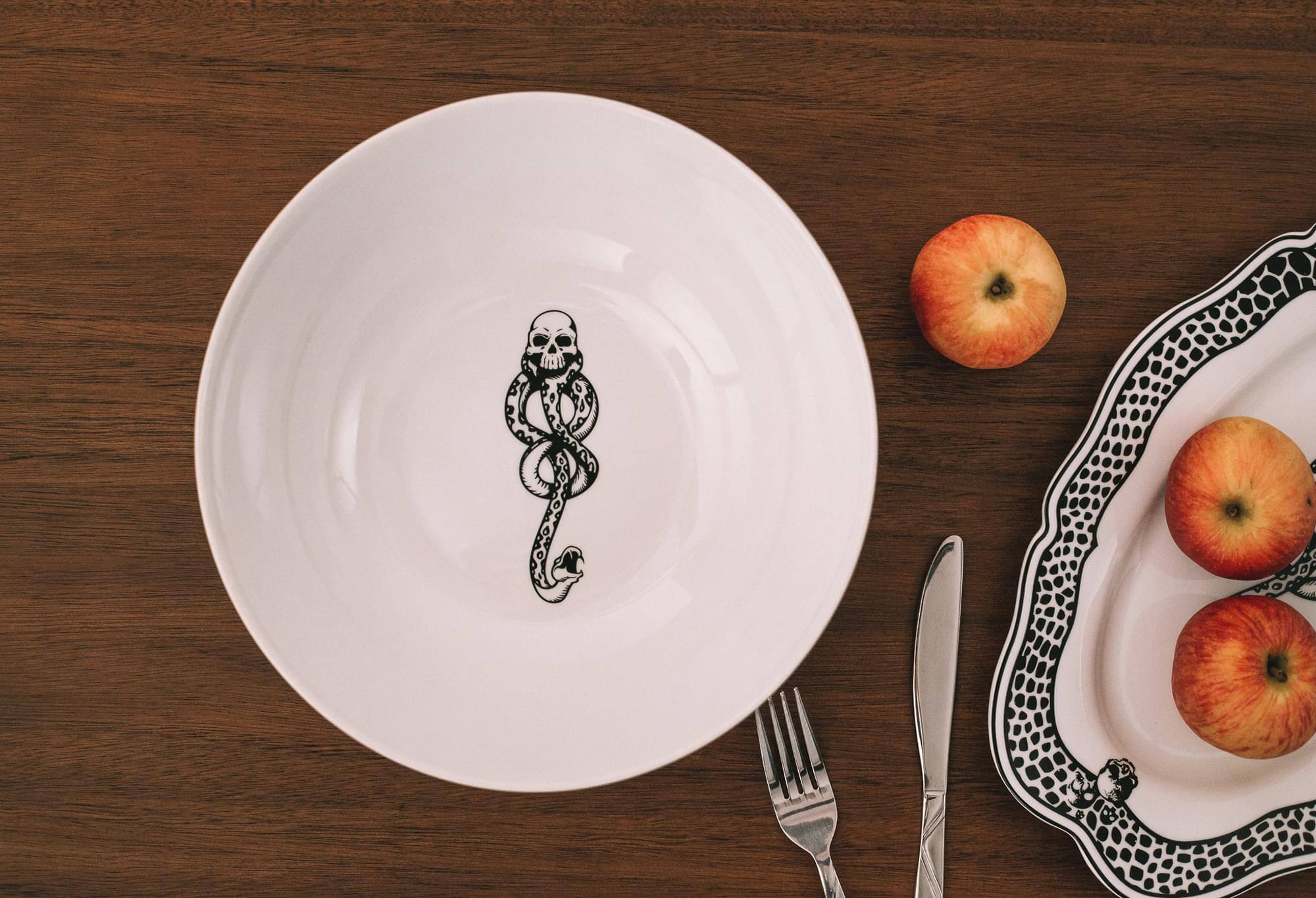 Alt View 3. Ukonic - Harry Potter Voldemort Death Eater Ceramic Large Serving Bowl | 10.5-Inch Bowl - White.