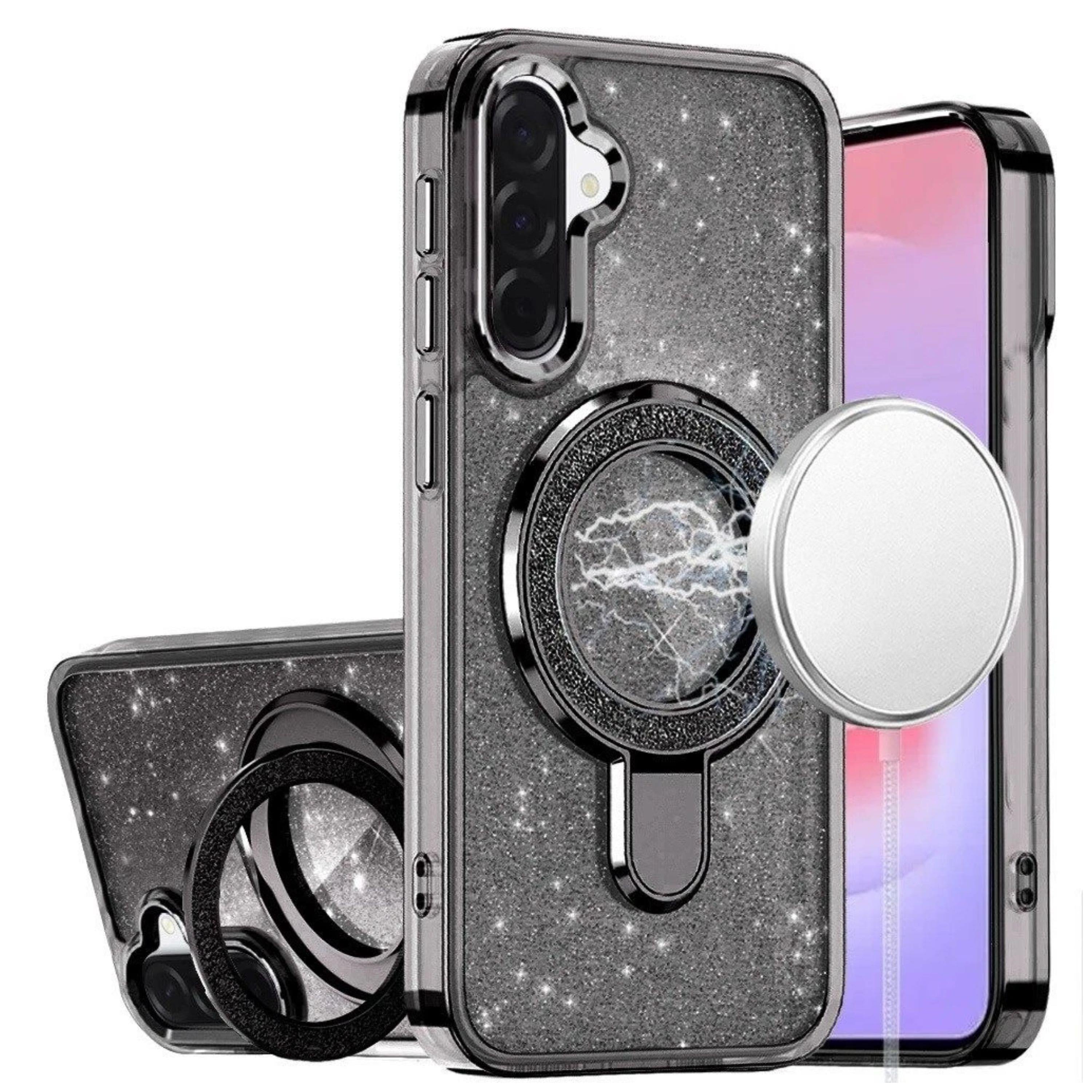 Kitcheniva - Dazzling Translucent Full Glitter Magnetic Circle Case With Tempered Glass For Samsung Galaxy A37 - Black price history on PriceWatchPro