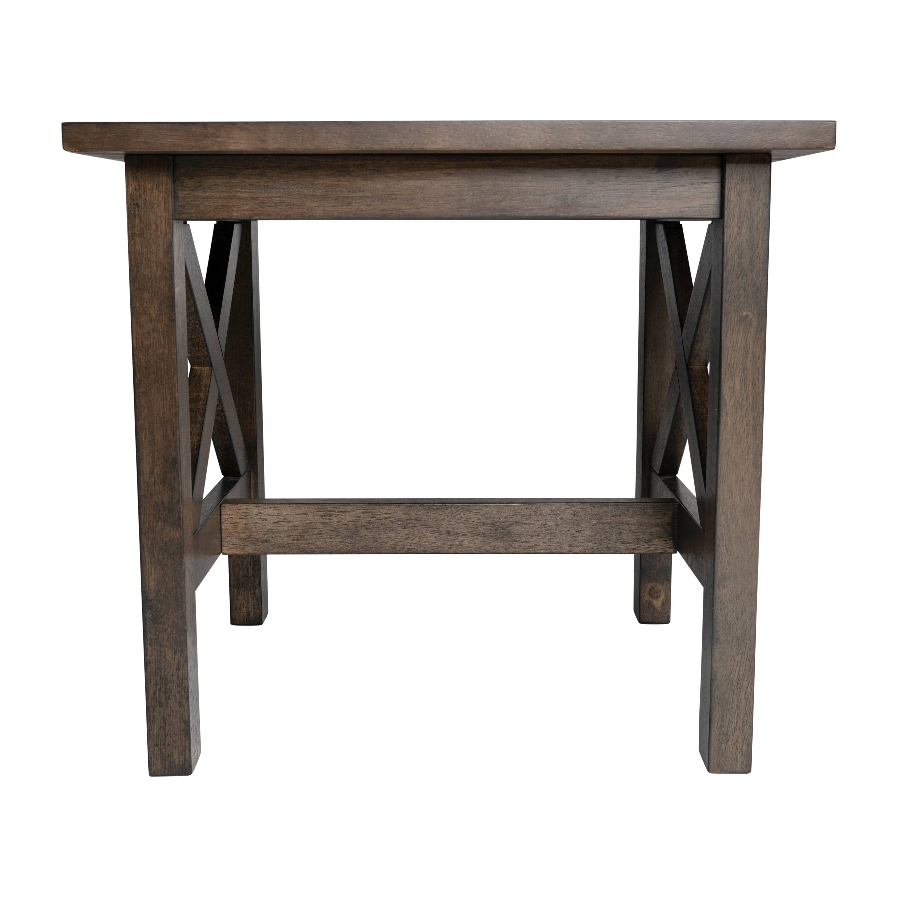 Alt View 8. Emma + Oliver - Mitchell Solid Wood Farmhouse Style End Table - Dark Gray.