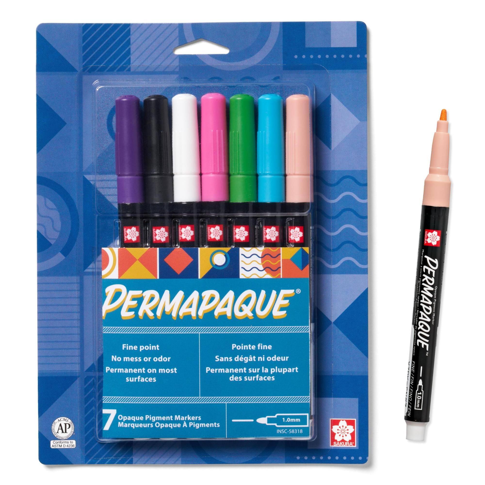 PERMAPAQUE Fine point Pointe fine No mess or odor Sans dégât ni odeur Permanent on most surfaces Permanent sur la plupart des surfaces ACMI 7 Opaque Pigment Markers 1.0mm - Marqueurs Opaque Pigments AP INSC-58318 Conforms D SAKURA' ASTM 0 4236 0 0

Beans FINE/FIN PERMAPAQUE The FINO 1.0mm