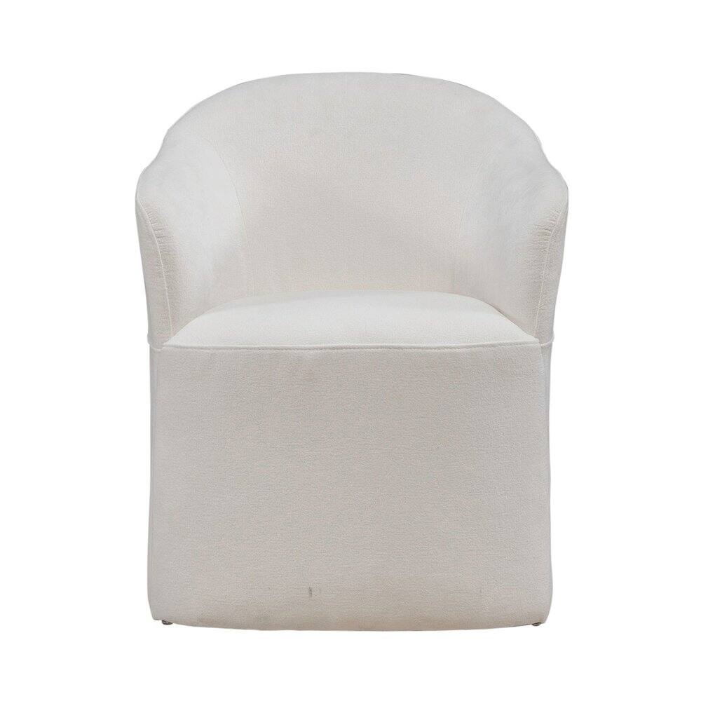 Alt View 1. Liberty Furniture Industries - Accent Dining Chair with Castors - Squared Arm - Ivory Upholstry - White.