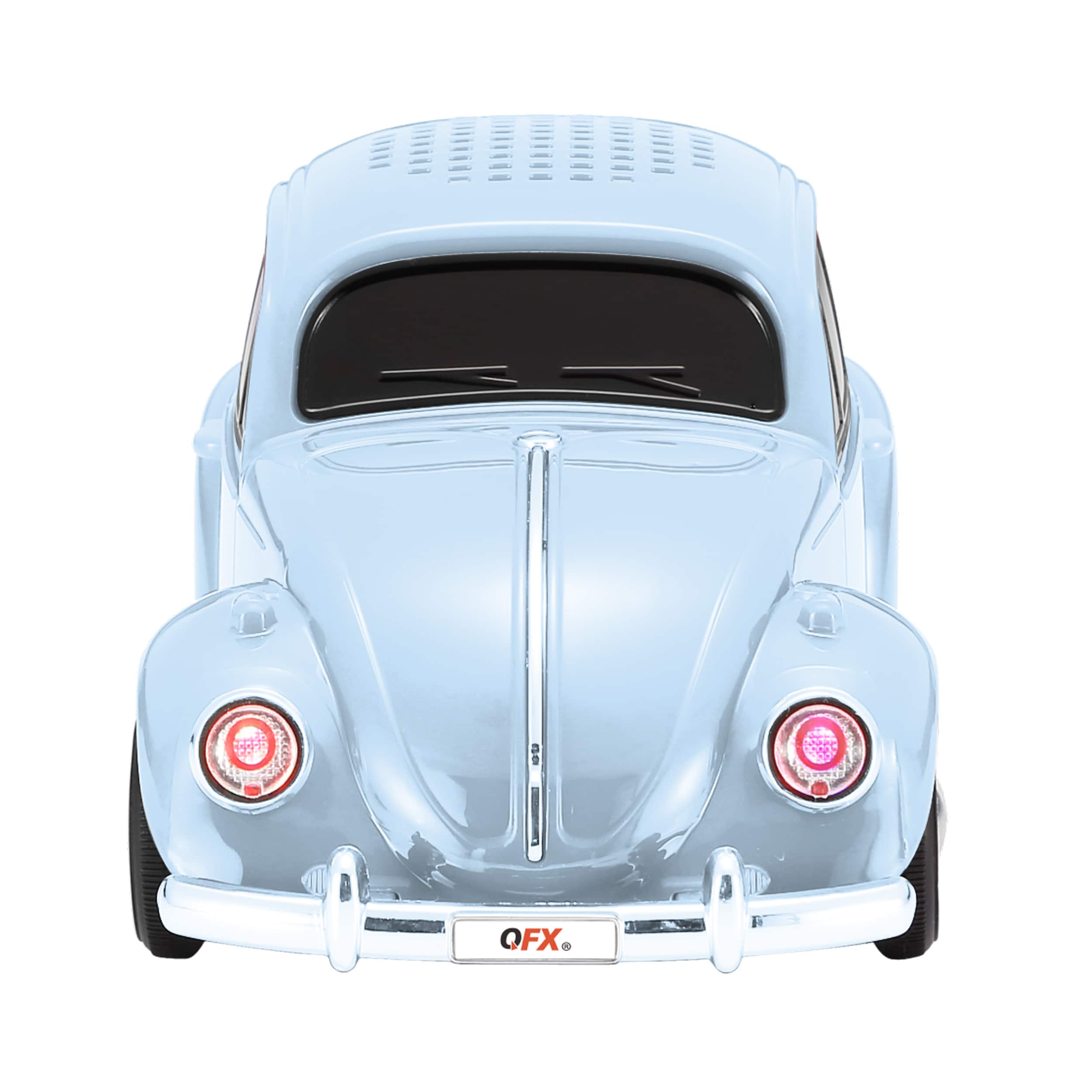 Alt View Zoom 1. QFX - Retro Car Portable Bluetooth Speaker with Bass Radiator and LED Lights - Blue.