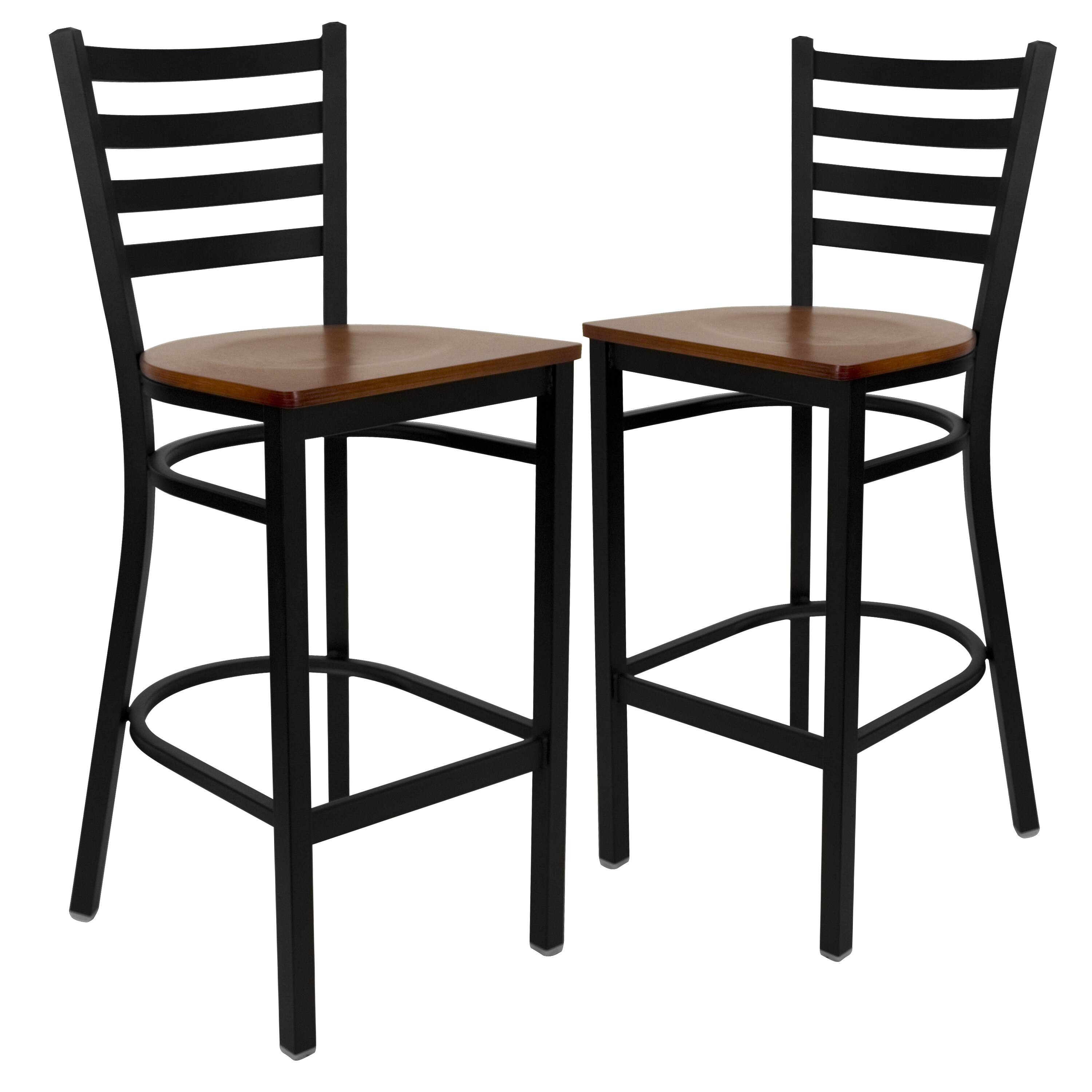 Cherry Wood Seat/Black Metal Frame