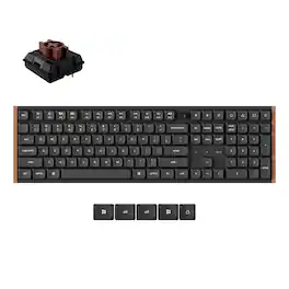 Keychron - K5 Ultra 8K Full-Size Ultra-Slim Wireless RGB Keyboard with Milk POM Brown Switch, Knob and ZMK and Built-in AI Launcher - Black