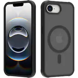 Dteck - Magnetic for iPhone 17e Case / iPhone 16e Case, Compatible with MagSafe, Translucent Matte Shockproof Phone Cover - Black