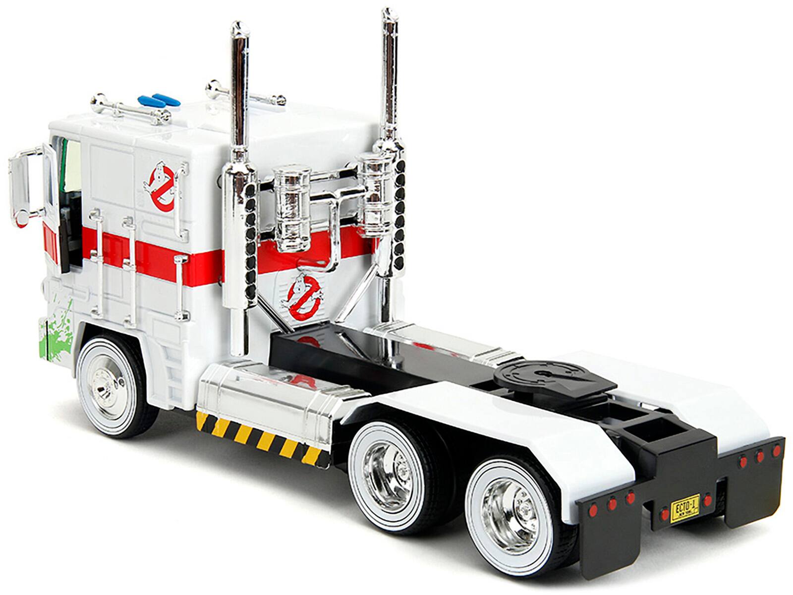 Angle. Jada - G1 Autobot Optimus Prime Truck White with Robot Chassis Transformers TV Series Ghostbusters 1984 Movie 1/24 Rides - White .