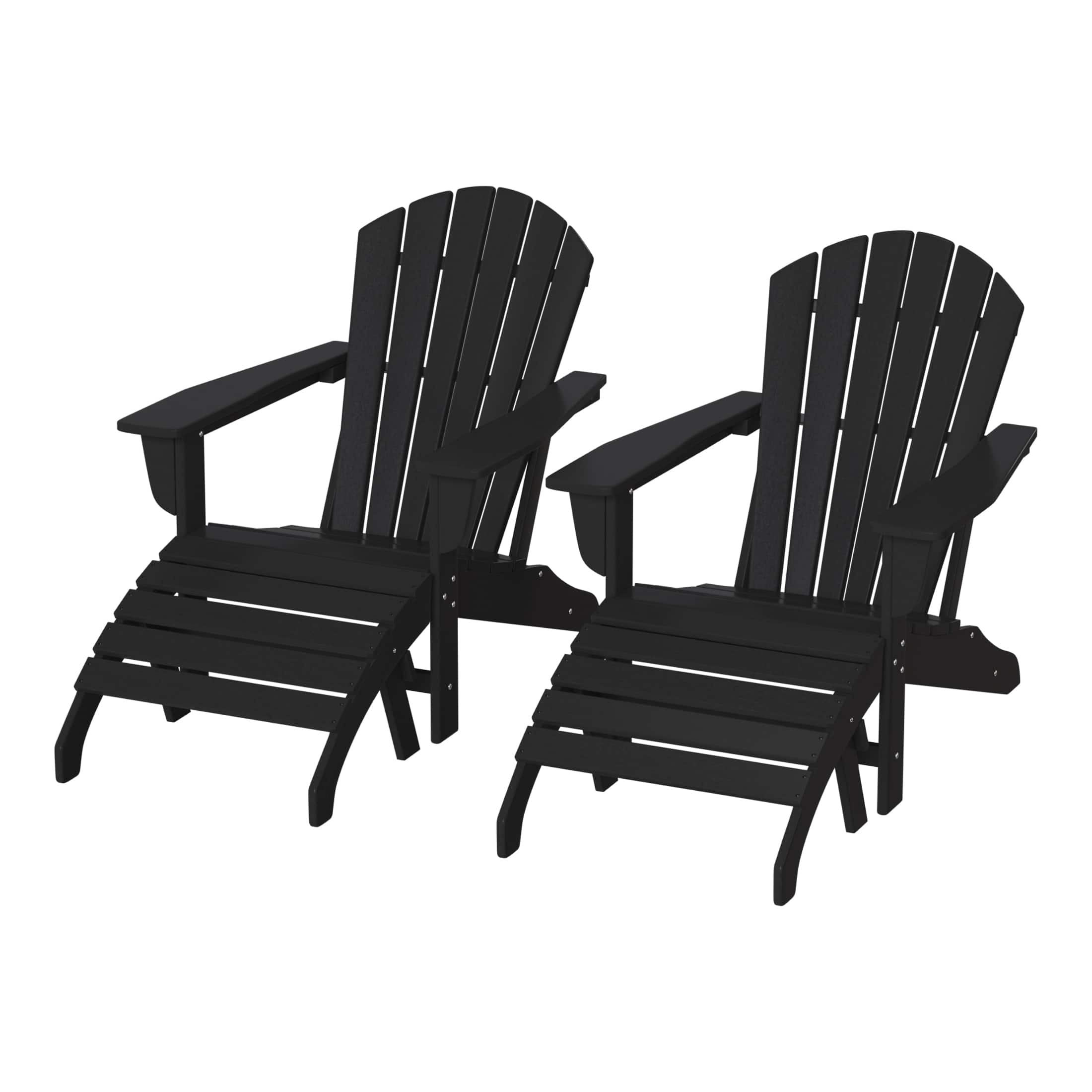 WestinTrends - Dylan Outdoor Adirondack Chair With Ottoman 4-Piece Set - Black price history on PriceWatchPro