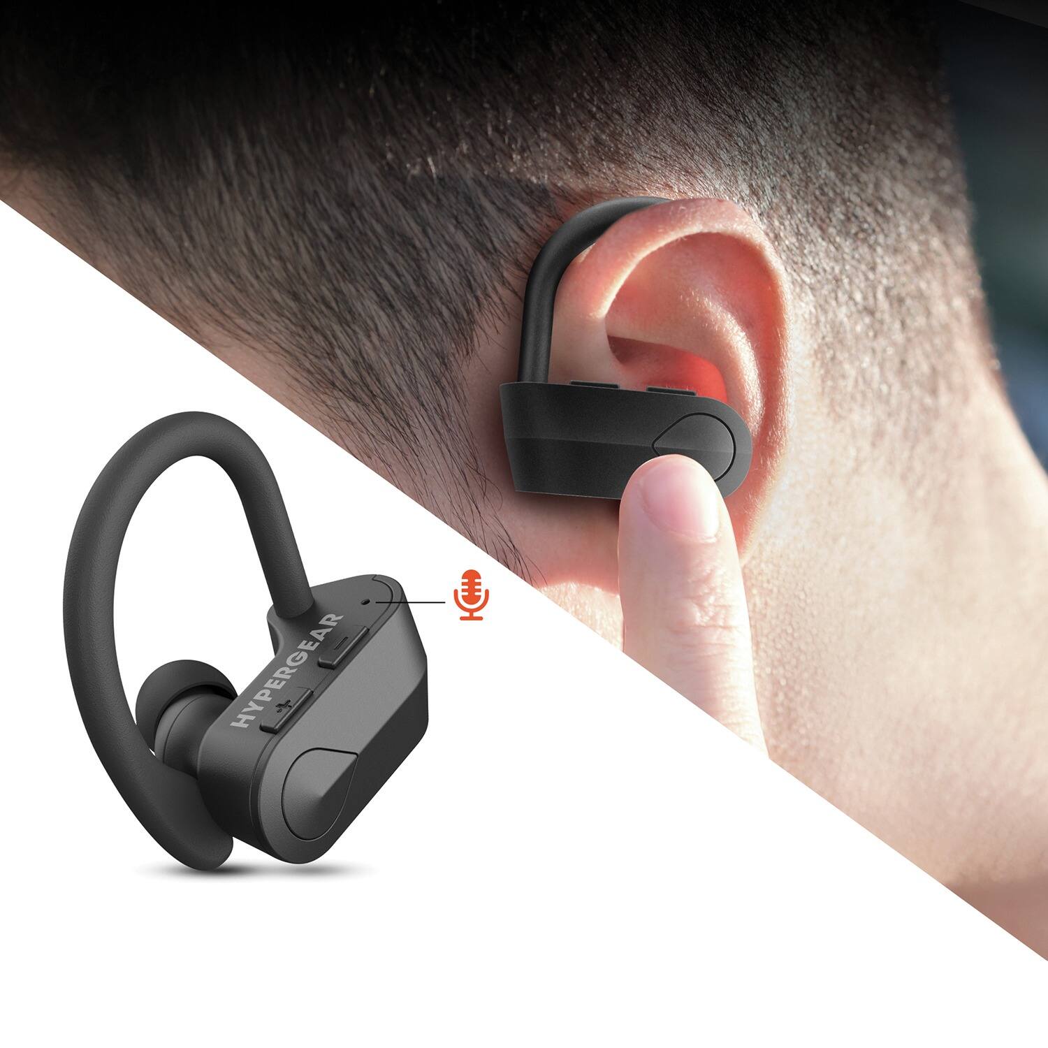 Left. HyperGear - Sport X2 True Wireless Earbuds - Black.