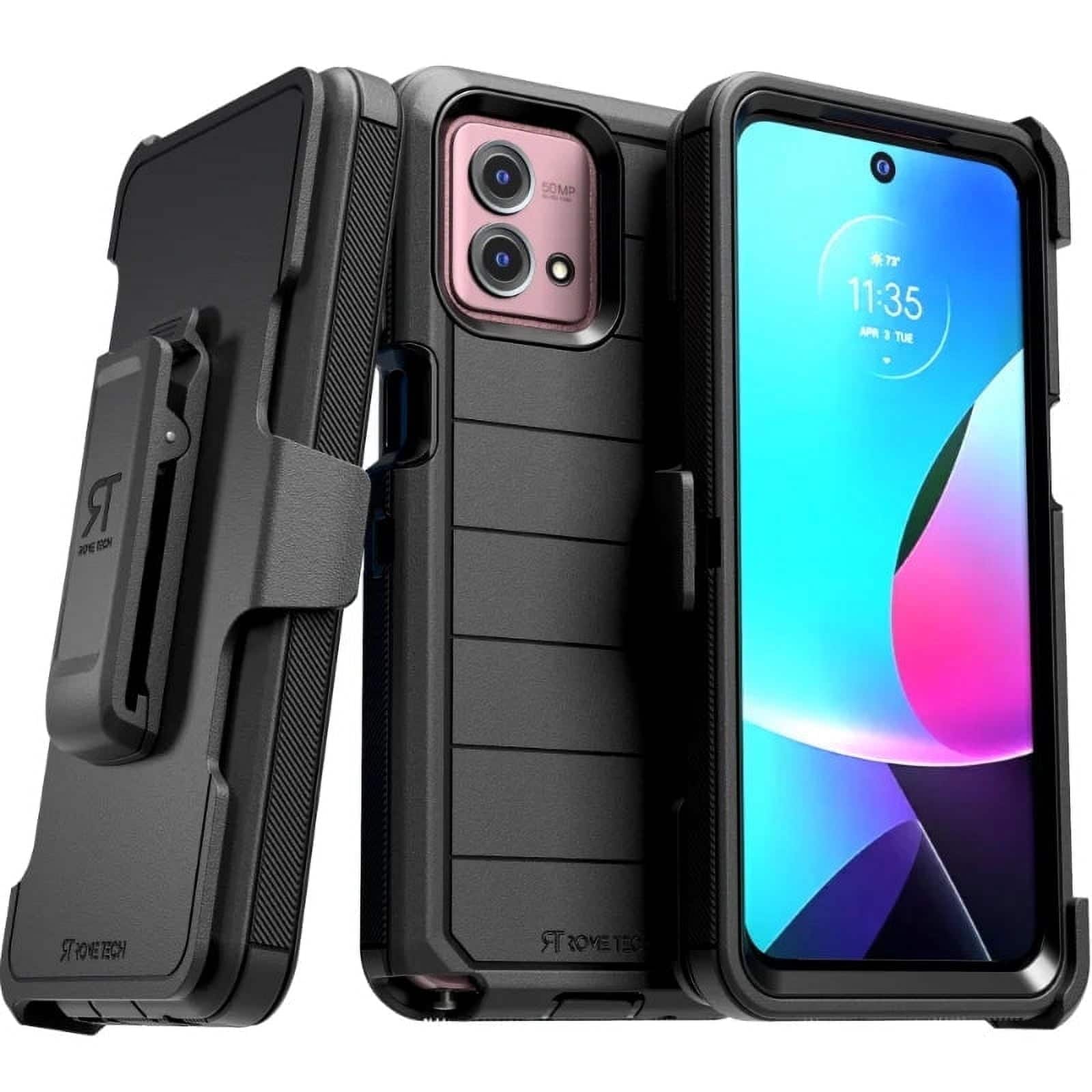 RomeTech - Defender Case for Motorola G Stylus 4G (2023) - Black