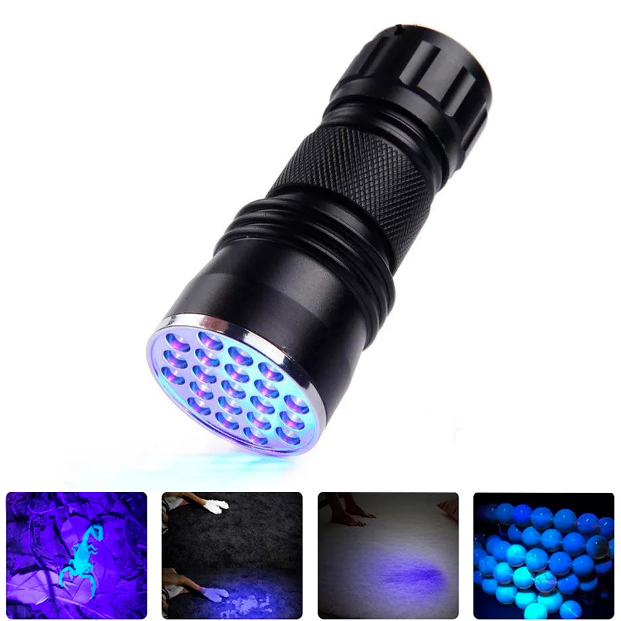 Left. HQRP - 21 LED UV Blacklight Flashlight 390-395 nm - Hotel Room Inspection, Pet Urine, Leak, Scorpion Detection.