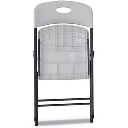 Alera - Molded Resin Folding Chair, Supports Up to 225 lb, 18.19" Seat Height, Seat, Back, Dark Gray Base, 4/Carton - White