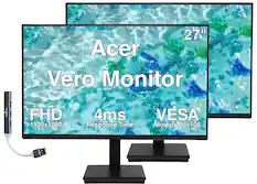 27" Acer Vero Monitor
FHD 1920x1080
4ms Response Time
VESA Mount 100x100