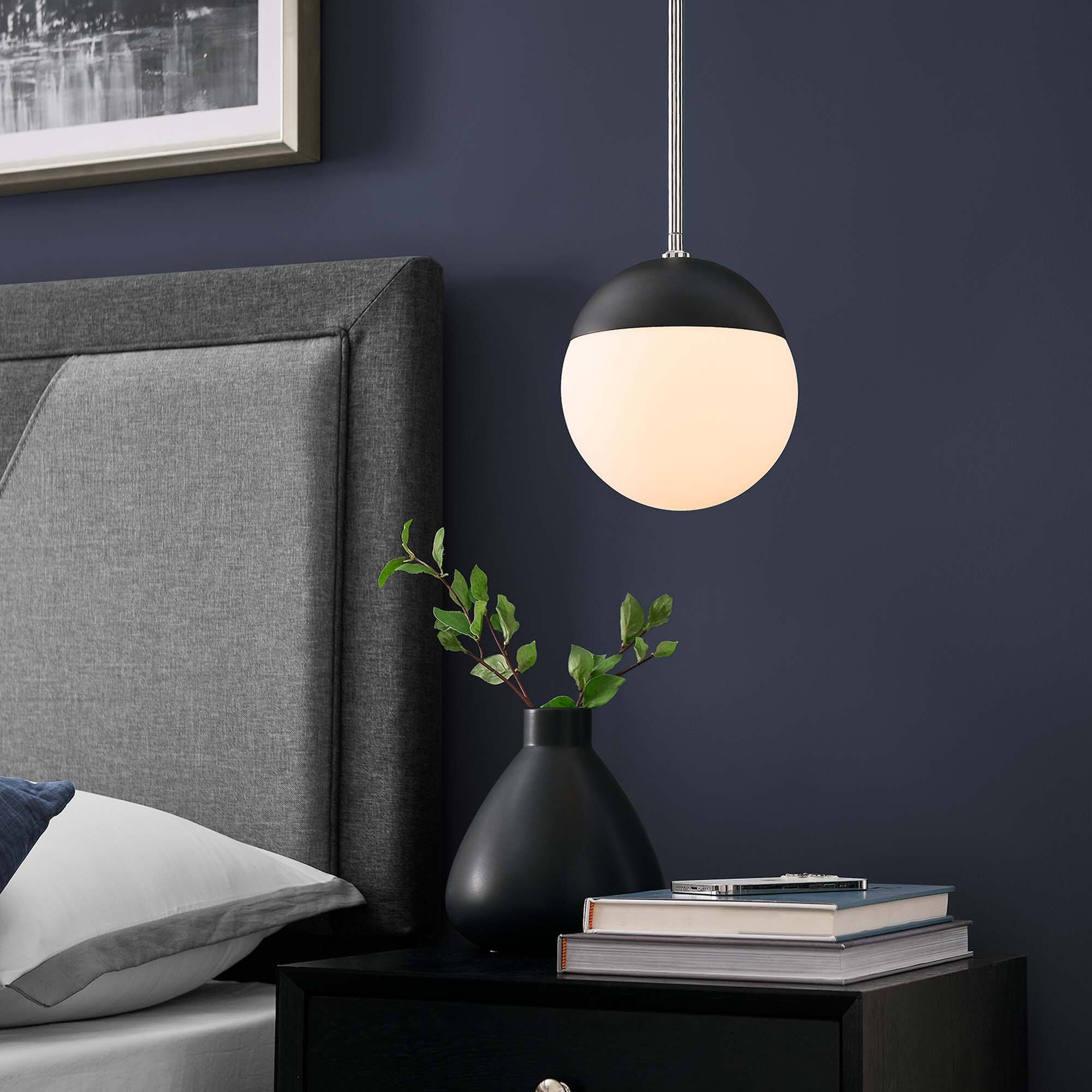 Front. Modway - Stellar 1-Light Pendant Light by Modway - Opal Polished Nickel.