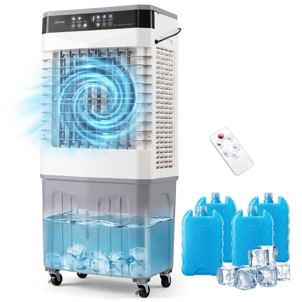 Loheer - 2100 CFM Swamp Cooler 3-in-1 Evaporative Air Cooler 7.2 Gal Water Tank Quiet Portable Room Cooling with Remote
