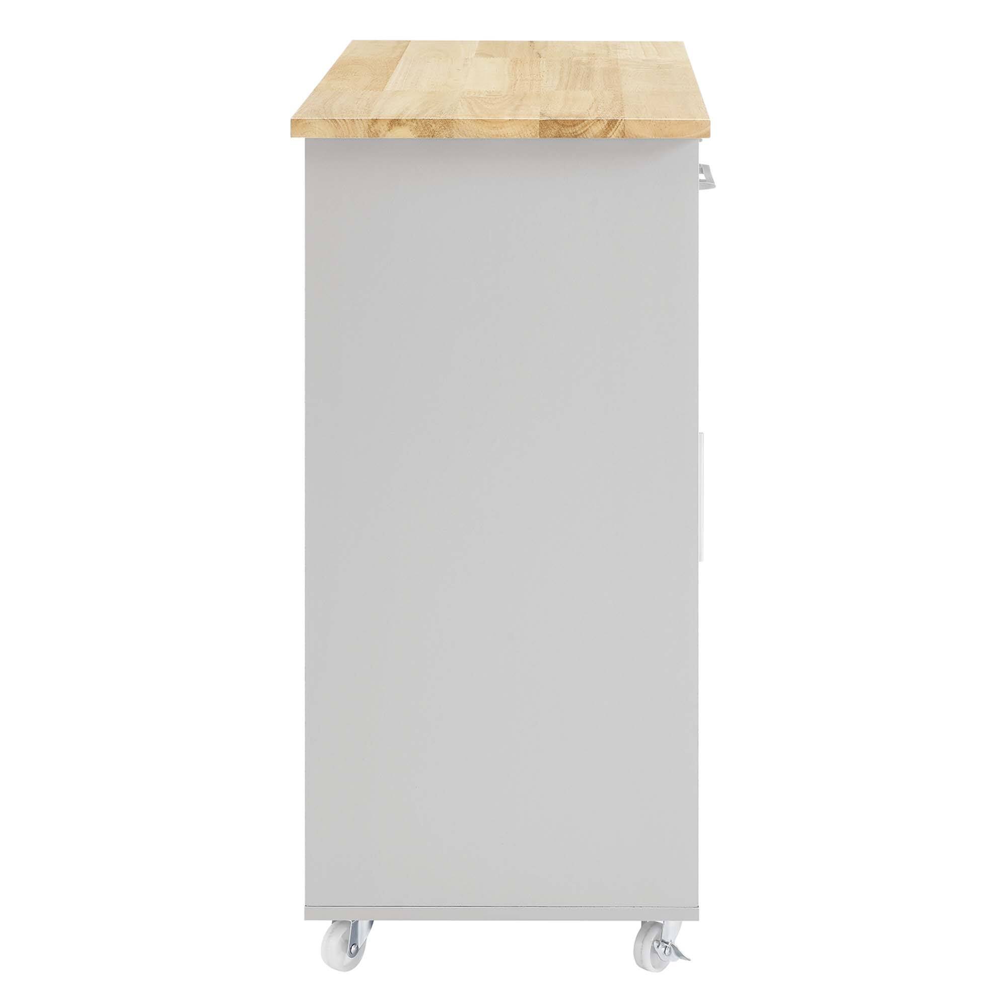 Alt View 2. Modway - Culinary Kitchen Cart With Spice Rack by Modway - Light Gray Natural.