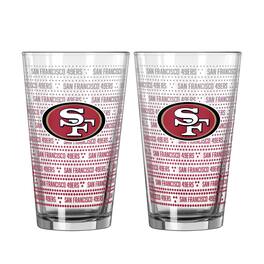 Logo Brands - San Francisco 49ers Two-Pack Chant Fade 16oz. Pint Glass Set - Multicolor