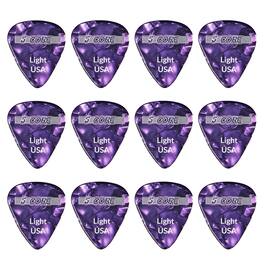 5 CORE - 5Core Guitar Picks Celluloid Light Gauge 0.46mm Pick - Acoustic Electric Bass - Purple