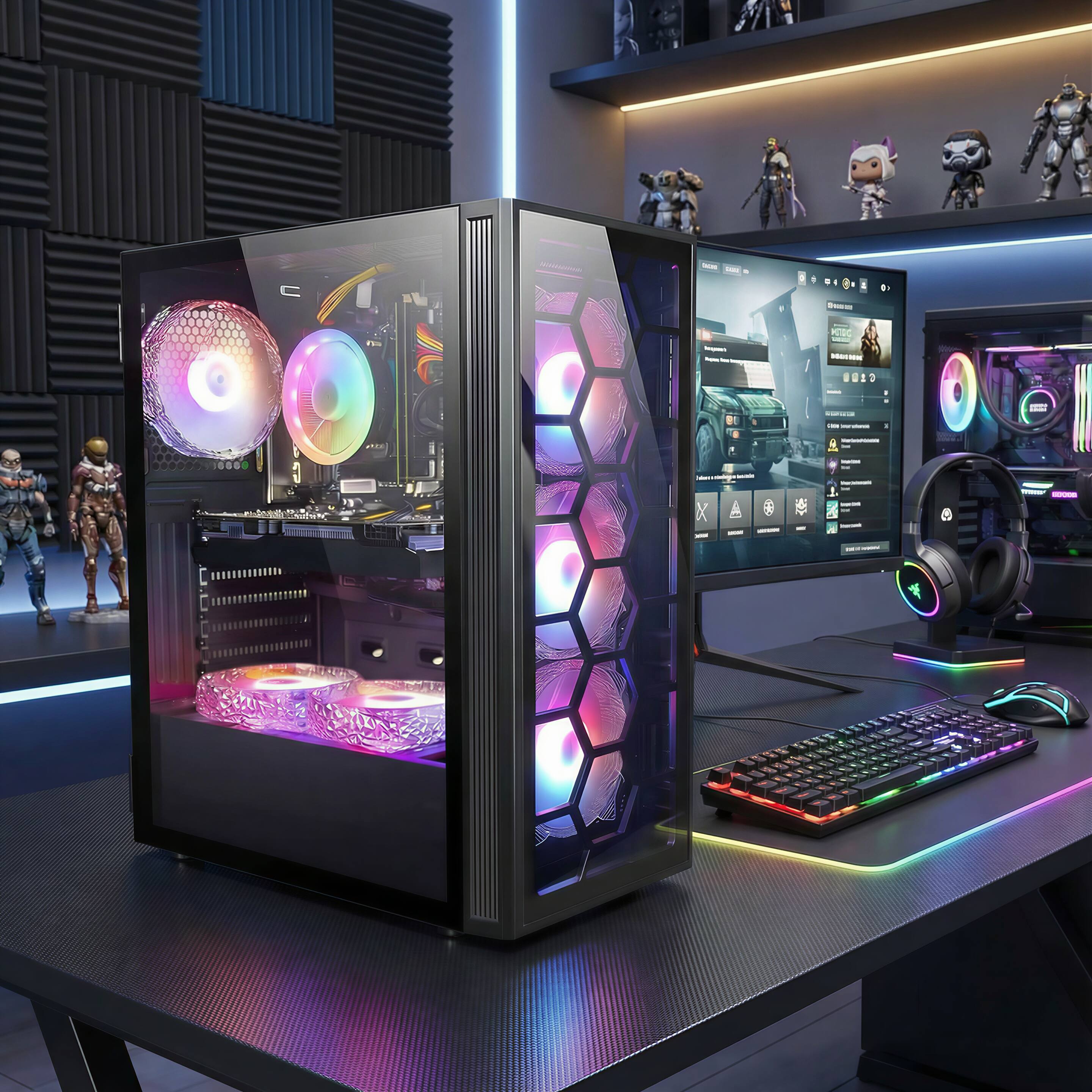 Alt View 2. STGAubron - STGAubron Gaming Desktop PC, Intel Core i7 up to 3.9G, GeForce GTX 1660 Super 6G, 32G RAM, 1TB SSD, WiFi, BT 5.0, Win11H - Black.