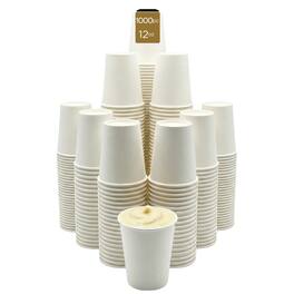 Eco Harmony Products - Paper Cup (Single Wall), 90mm, 12oz, 1000-Pack - White