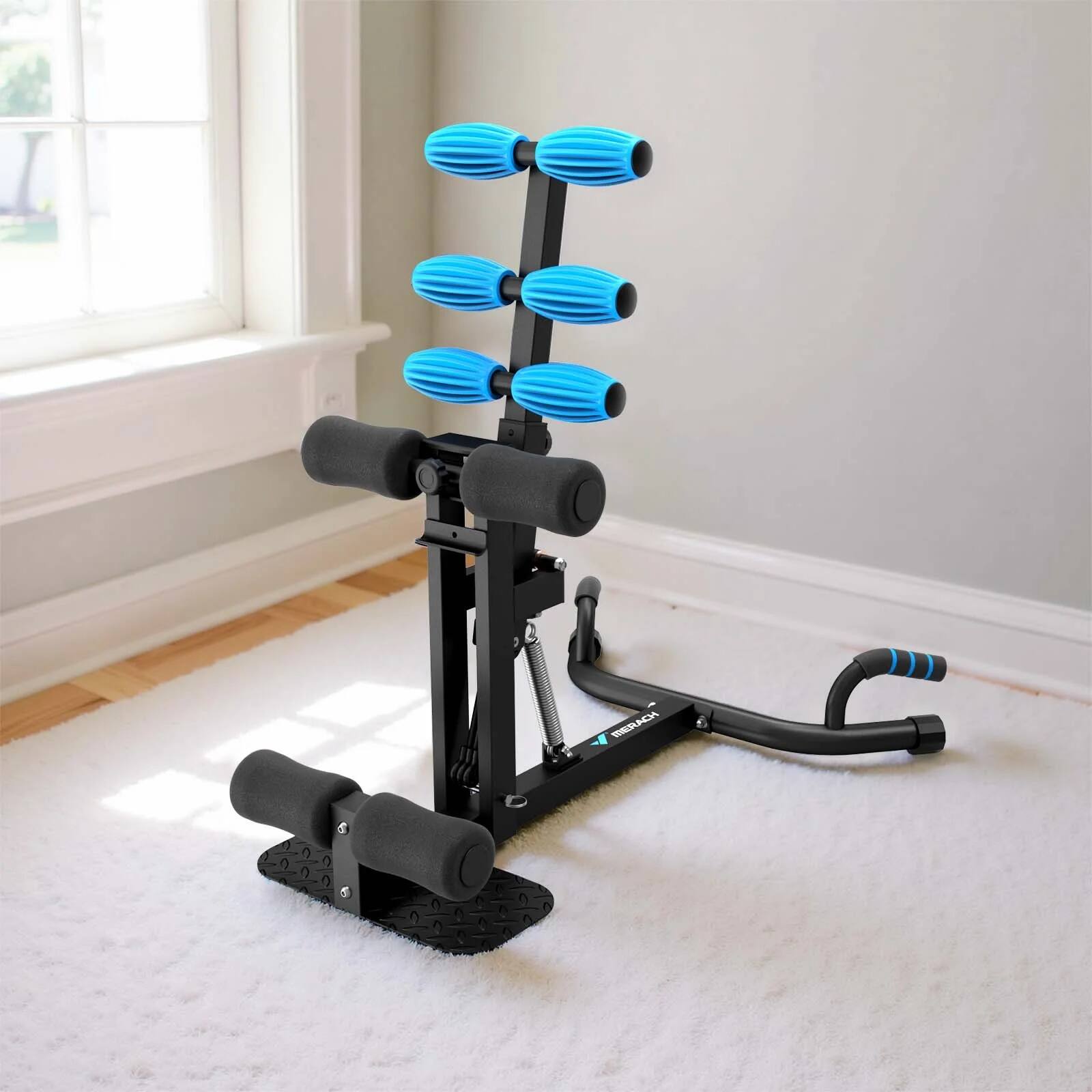 Left. MERACH - MERACH New Deep Squat Workout Machine Adjustable Glutes Trainer Exercise Fitness - Black.