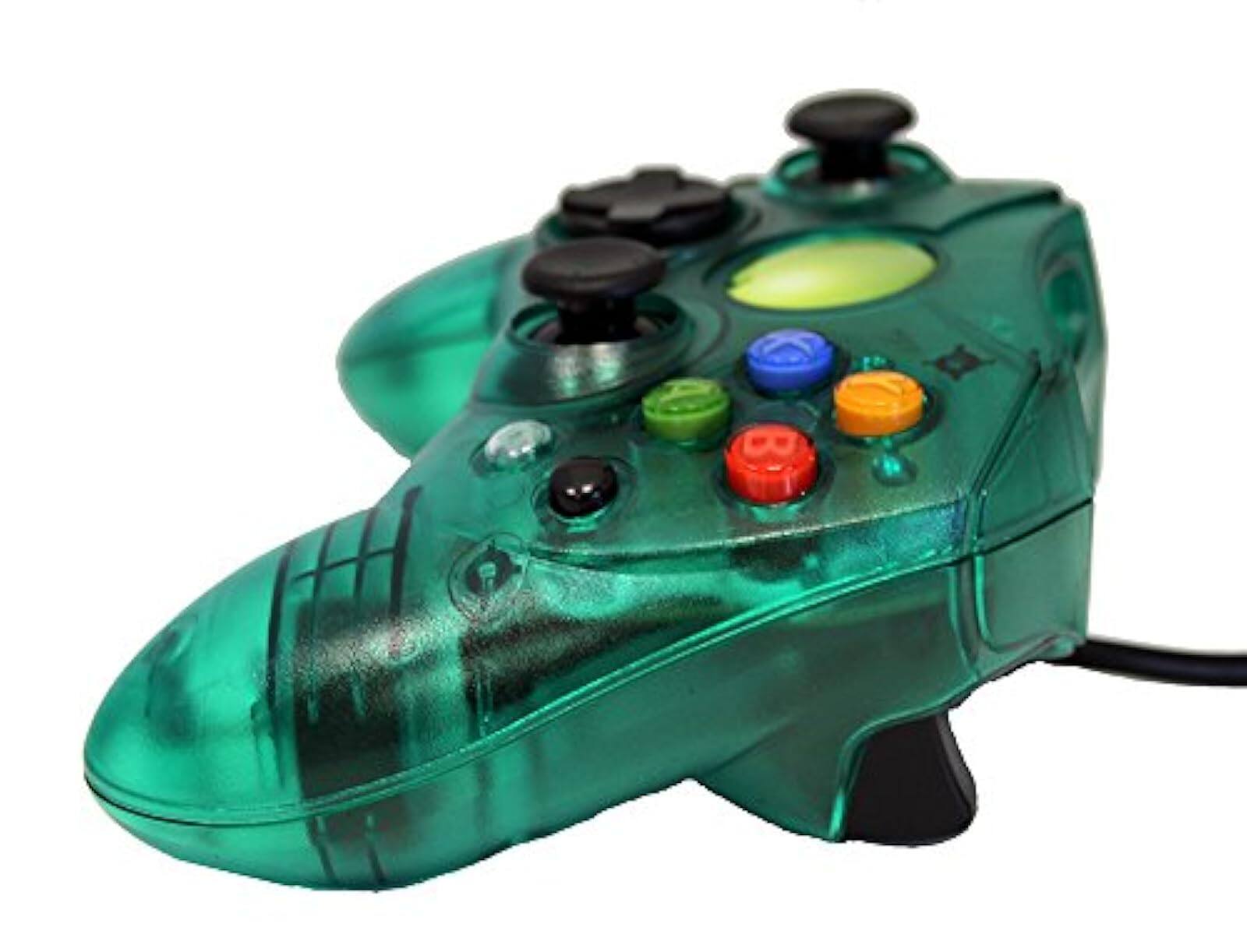 Alt View 1. Mars Devices - Replacement Controller for XBox Original - Green Transparent - Green.