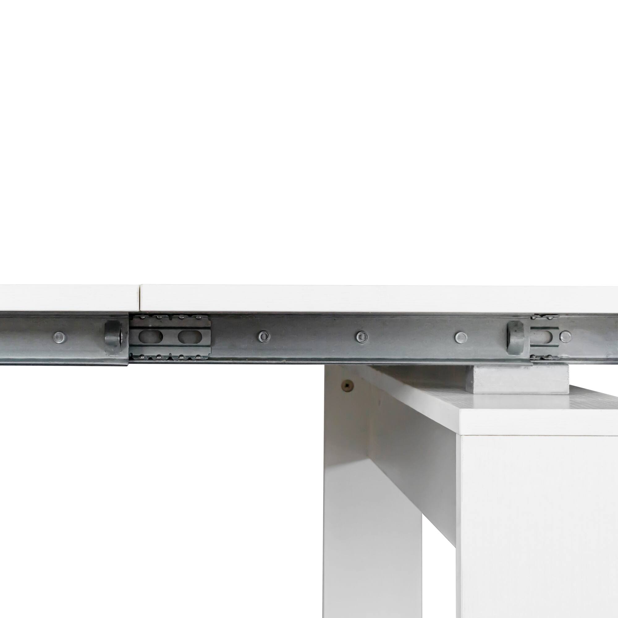 Alt View 5. Tiramisubest - Multifunctional extendable console dining table, White - White.