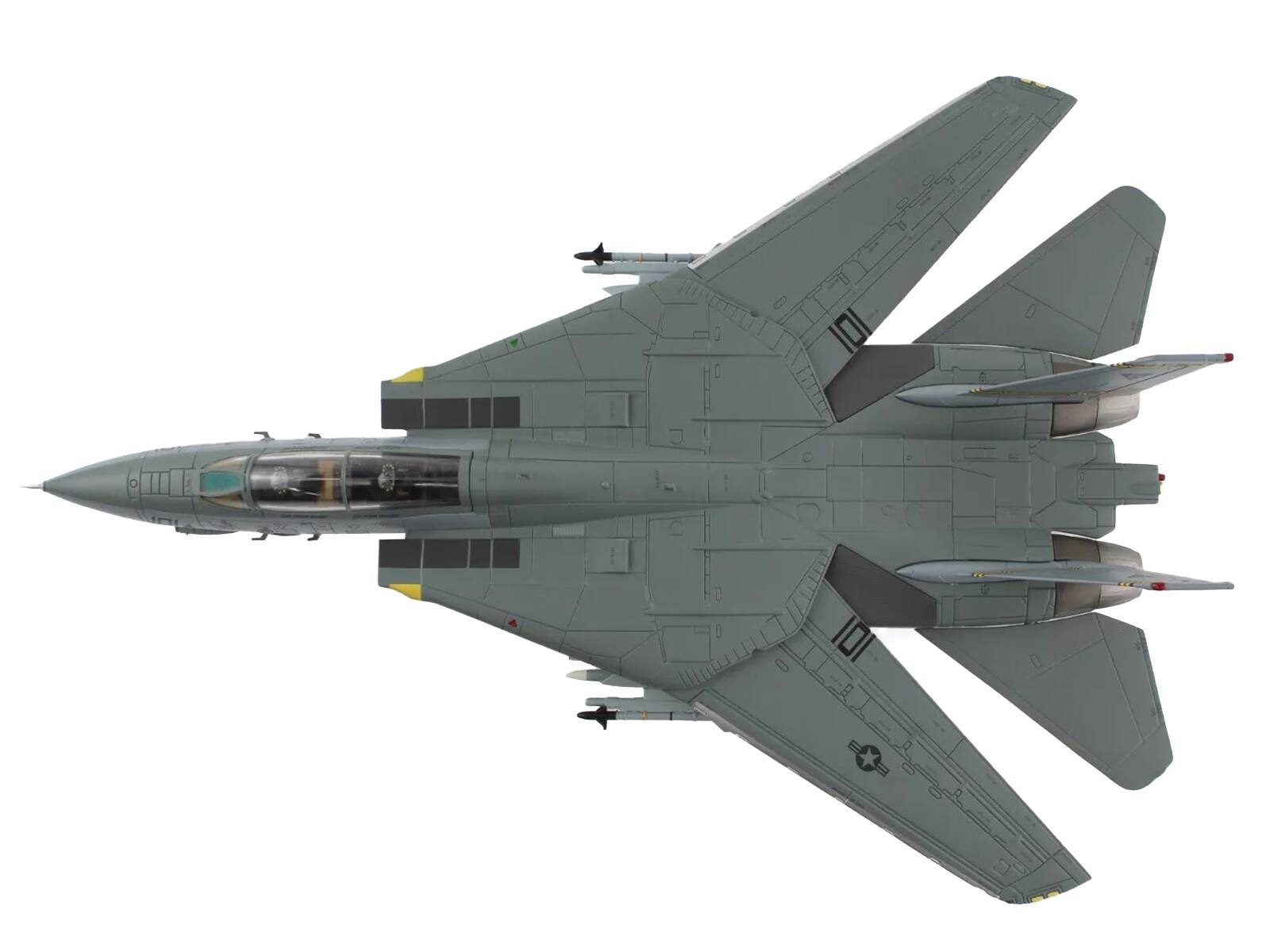 Left. Hobby Master - Grumman F-14B Tomcat Last Gypsy Roll VF-32 Swordsmen NAS Oceana 2005 United States Navy Air Power Series 1/72 - Grey.