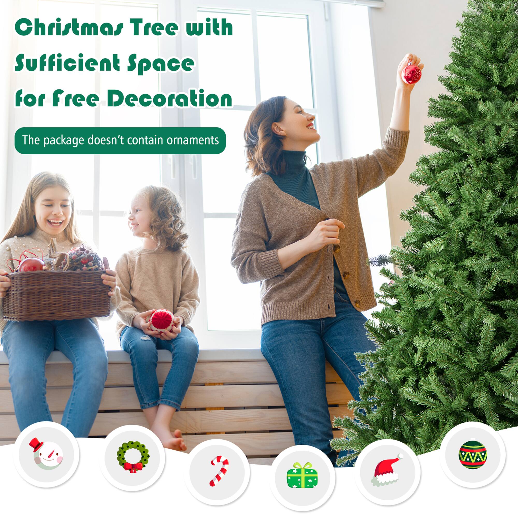 Christmas Tree with Sufficient Space for Free Decoration

The package doesn't contain ornaments