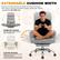 EXTENDABLE CUSHION WIDTH
Press the armrest inward first to release the locking mechanism, then swing it outward to the desired position, and the seat instantly expands from 22" to 44.5" wide.
Unfold the Armrest
Press the wings inward to unlock, enter unfolding mode
Lock the Armrest
Adjust the side wings and lock them in different positions. There will be a gear sound when the wings are folded and locked in place.