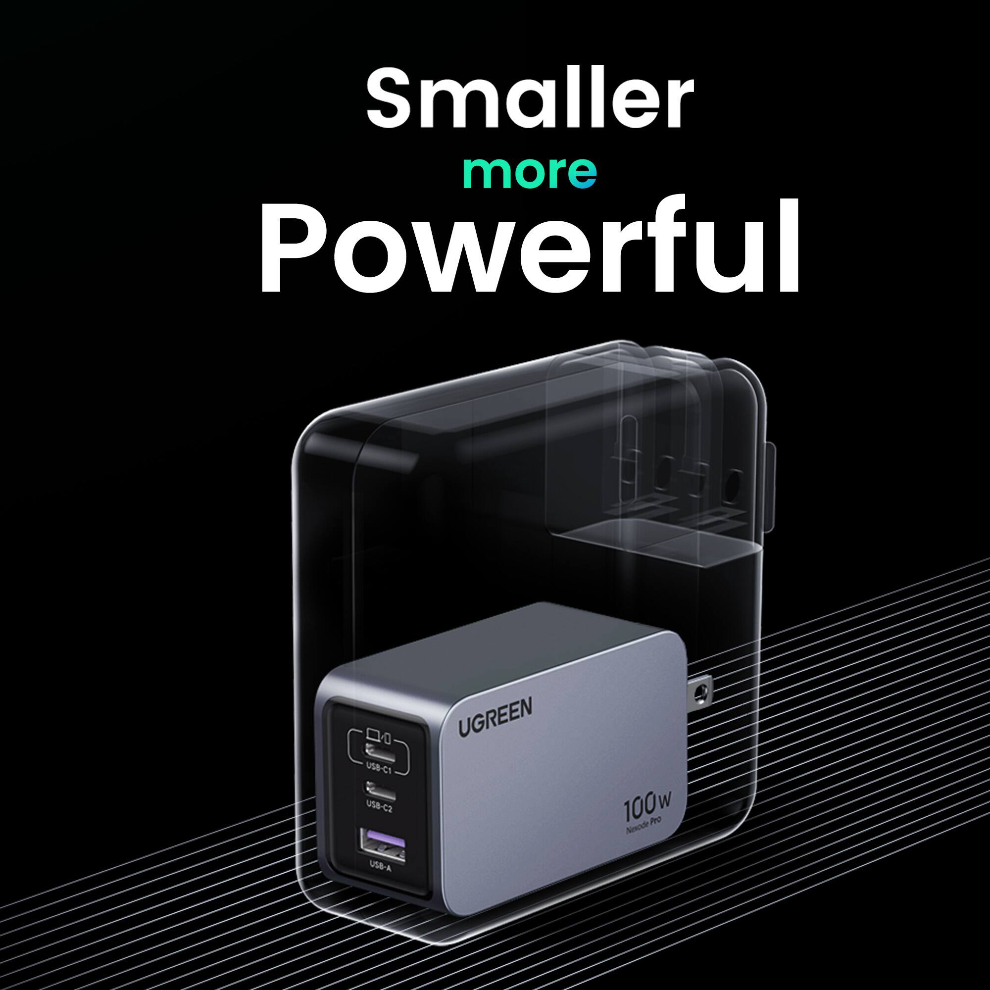 Smaller more Powerful

UGREEN 100w

USB-C1
USB-C2
USB-A