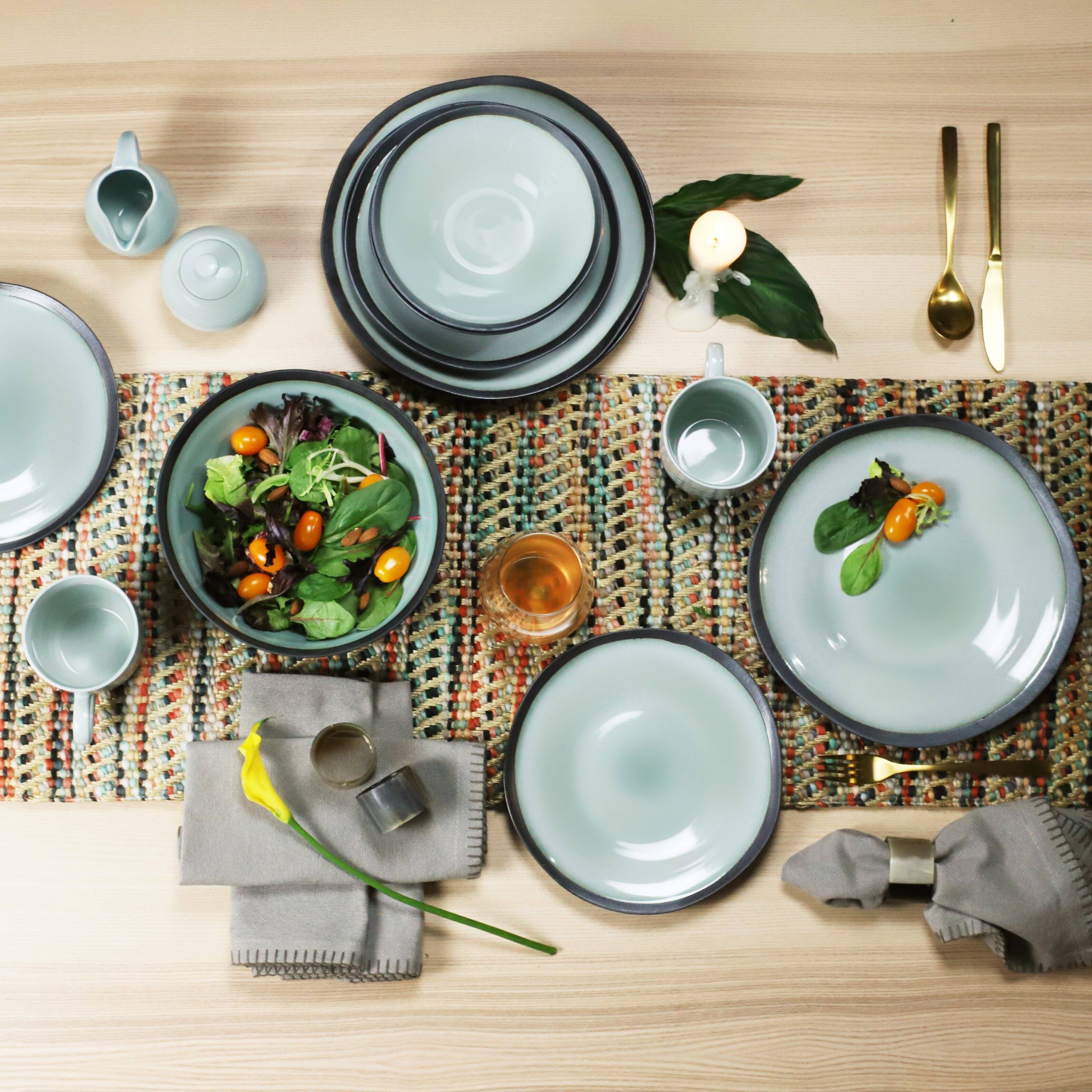 Left. Euro Ceramica Home - Diana 9-inch Professional Porcelain Serving Bowl - tint; gray.