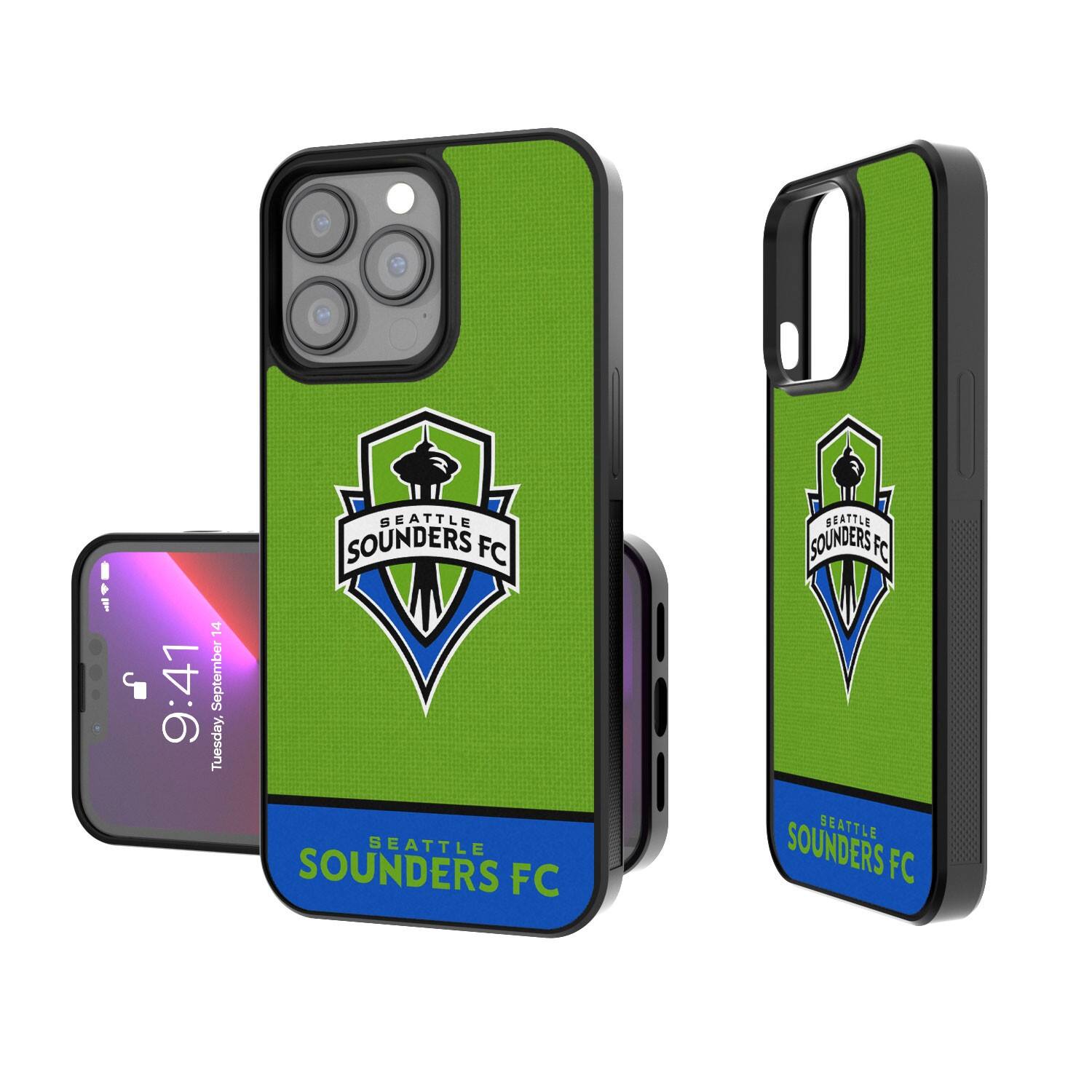 Alt View 3. Keyscaper - Seattle Sounders FC iPhone Endzone Design Bump Case - 13 Pro - Multicolor.