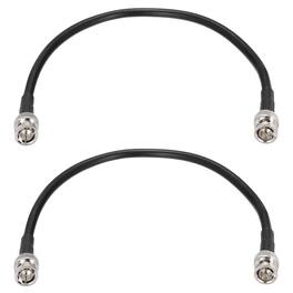 Unique Bargains - 12G-SDI BNC M/M 75 Ohm RG6 Coaxial Jumper Cable for Camera Surveillance, Supports HD-SDI/3G-SDI/6G-4K/8K, 2pcs - Black