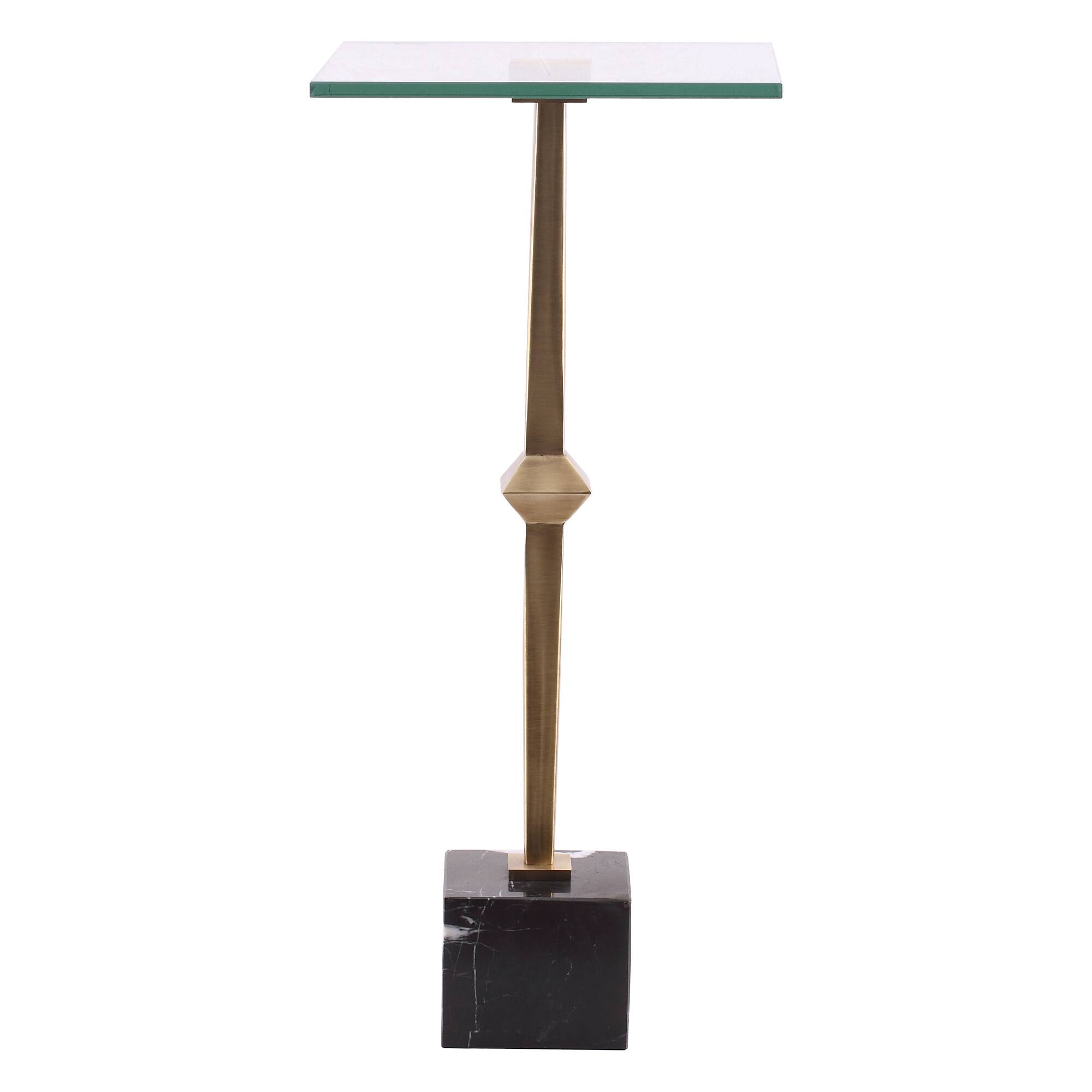 Alt View 1. Ihomeadore - Modern 22"H Clear Glass Top End Table - Brass.