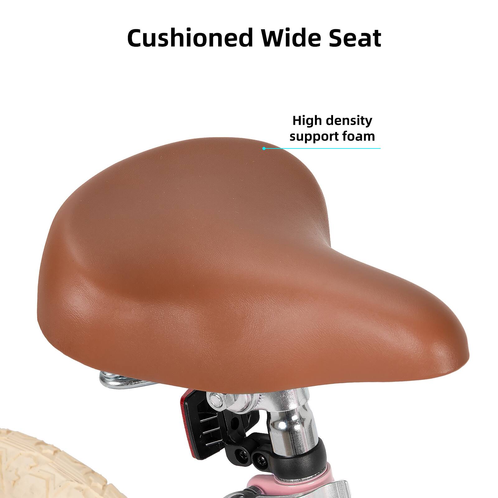Cushioned Wide Seat  
High density support foam