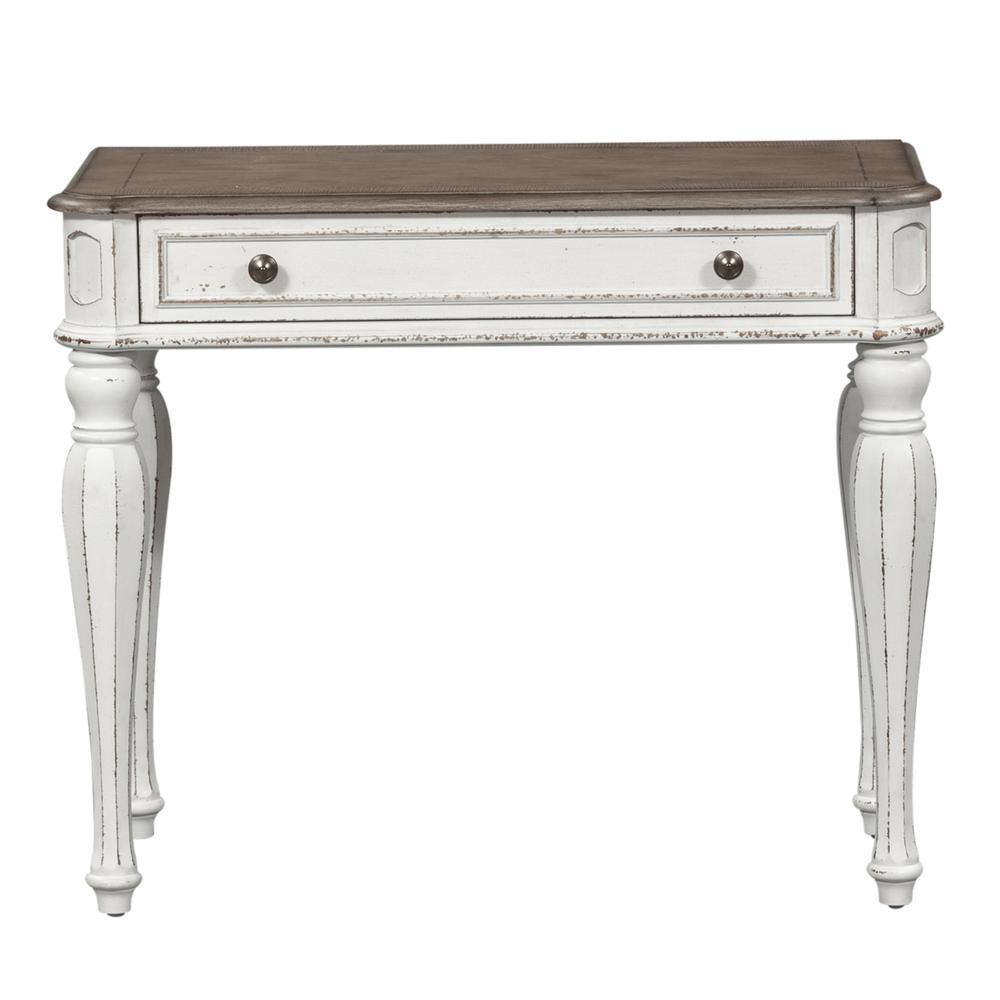 Back. Liberty Furniture Industries - Magnolia Manor Accent Vanity Desk/Night Stand in Antique White - White.