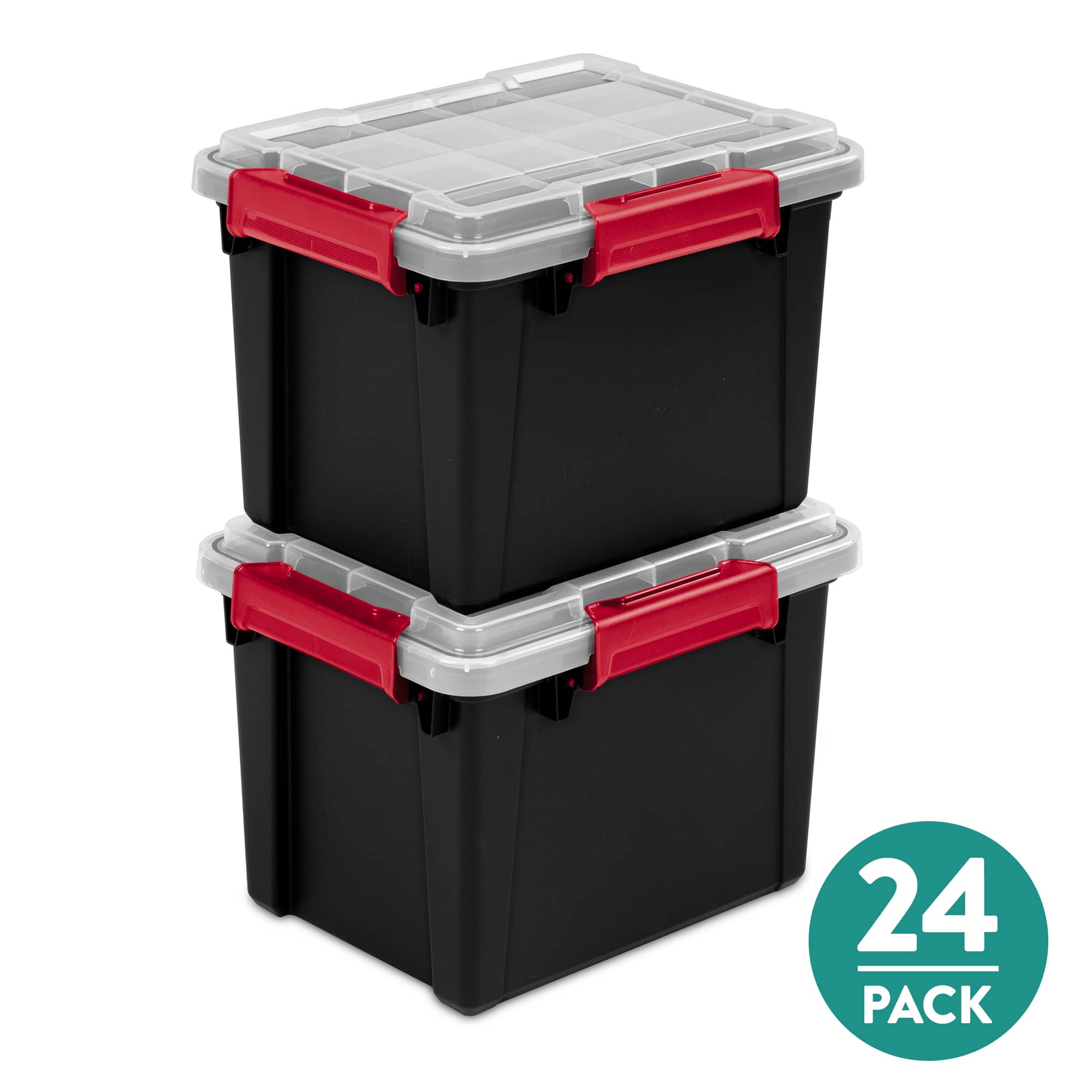 Sterilite - 5 Gal Gasket Box, Stackable Storage Container with Lid, Black, 24 Pack price history on PriceWatchPro