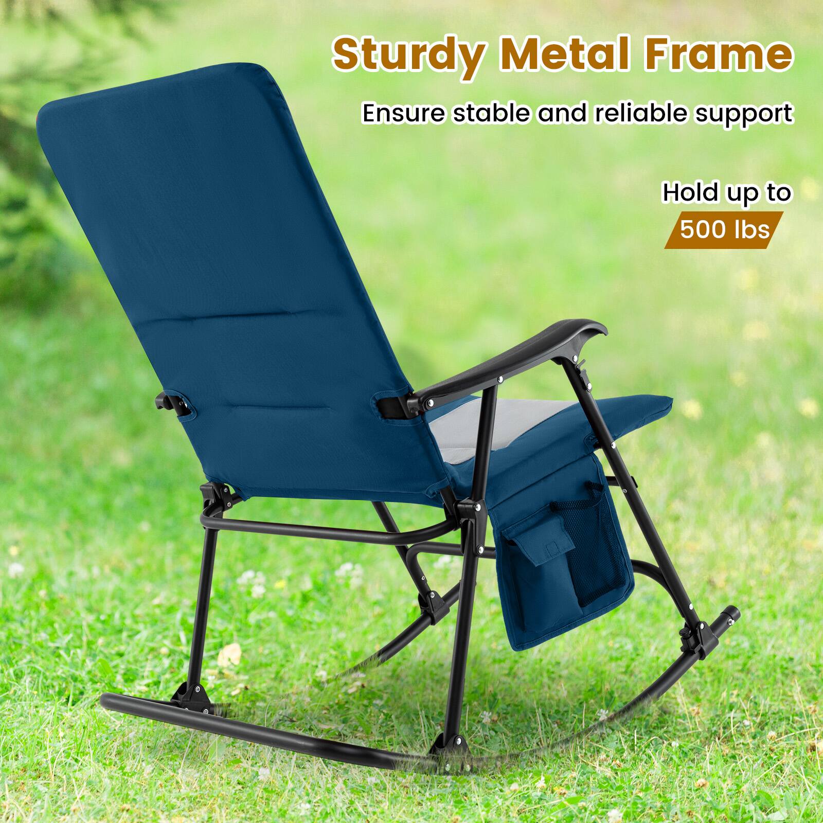 Sturdy Metal Frame  
Ensure stable and reliable support  
Hold up to 500 lbs